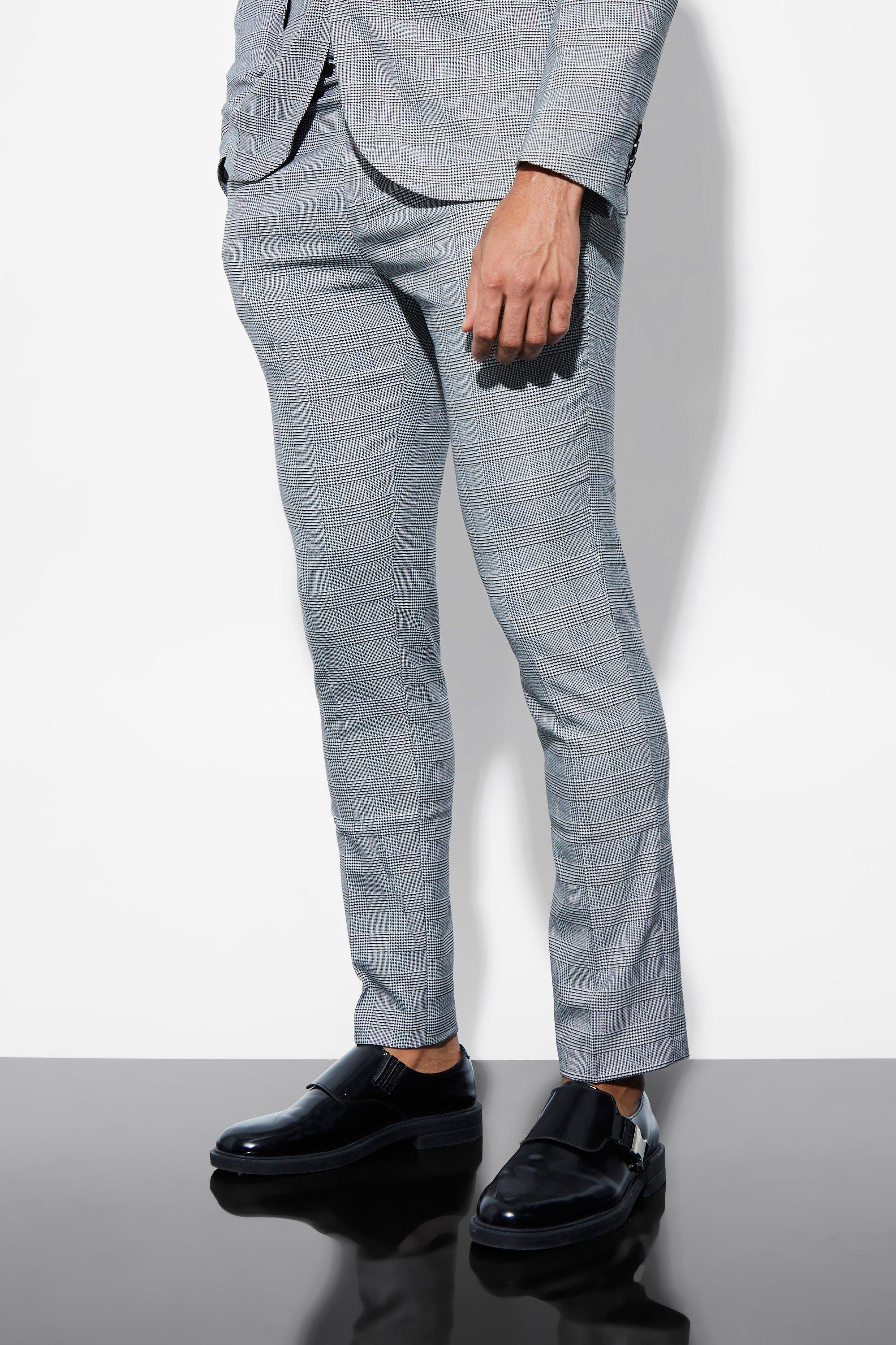 Checkered suit trousers on sale skinny