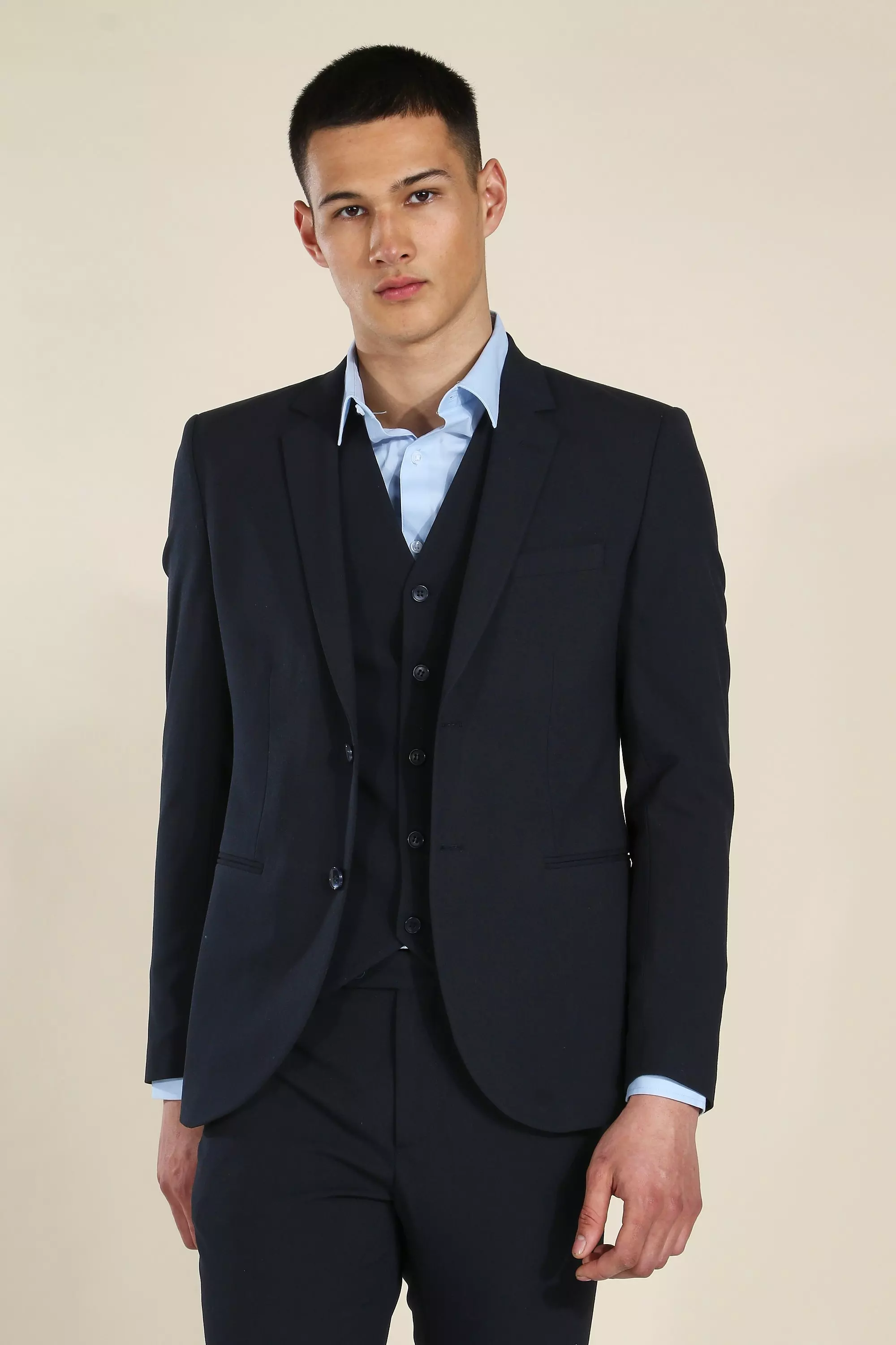 Navy Skinny Dark Navy Single Breasted Jacket