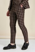 Skinny Brown Check Suit Trousers