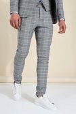Skinny Grey Check Suit Trousers