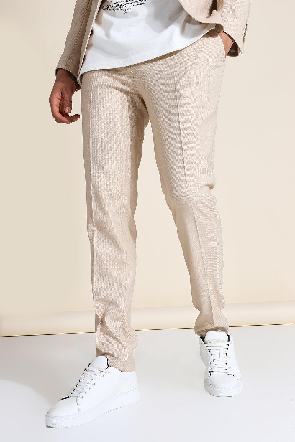 Strukturierte Skinny-Fit Anzughose, Stone
