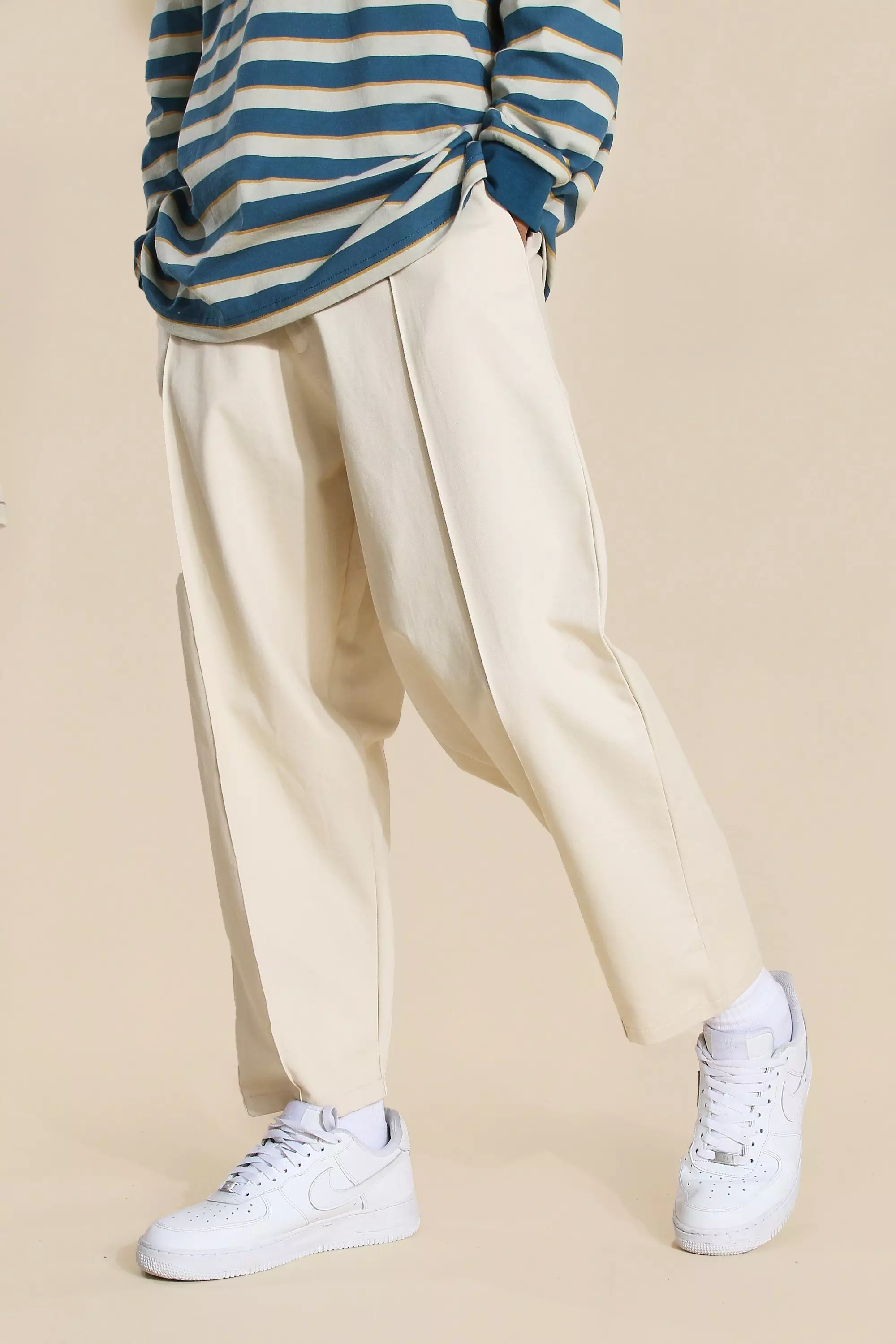 Ecru Fixed Waist Skate Fit Cropped Chino Trouser alternative image