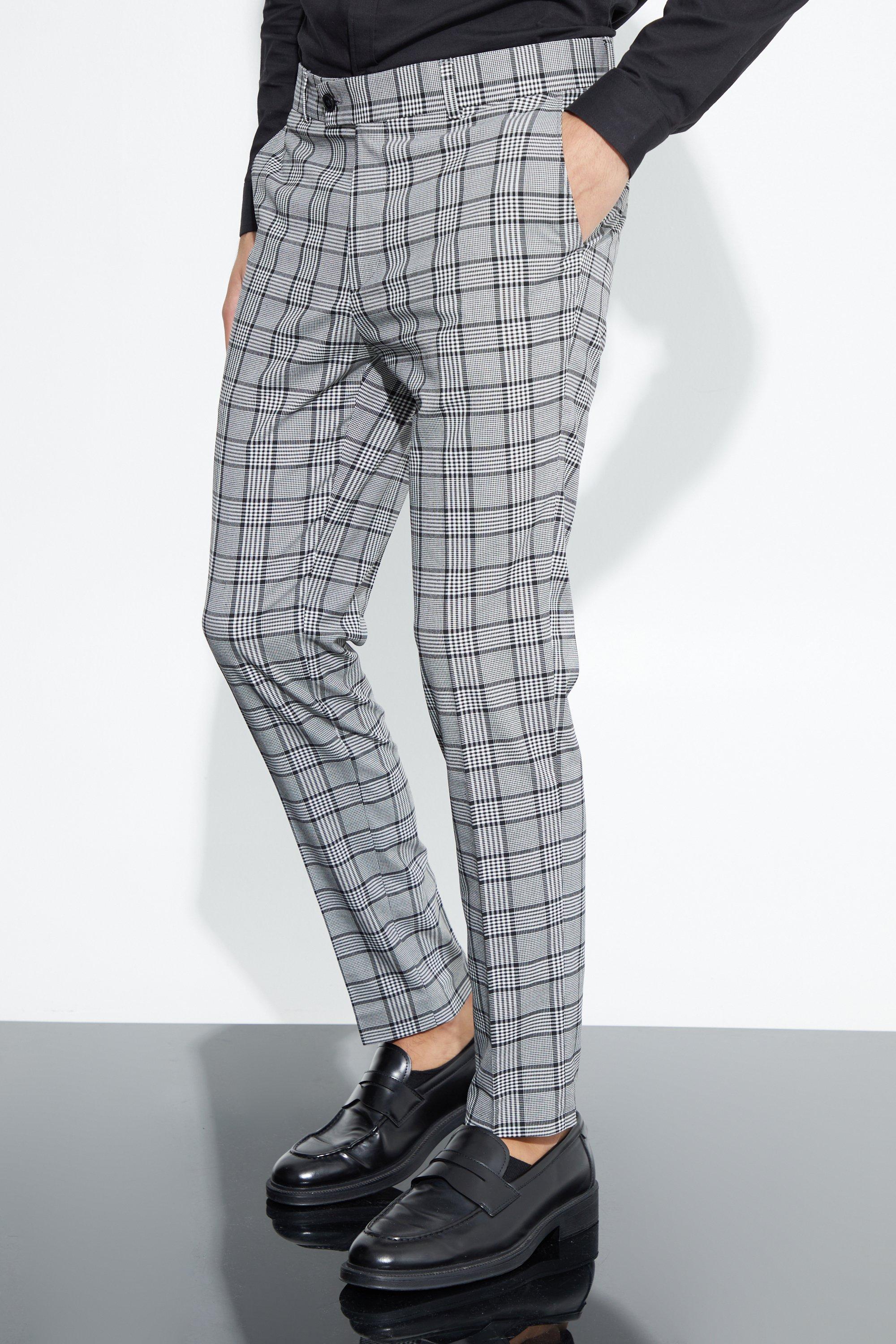 Cropped plaid best sale pants mens