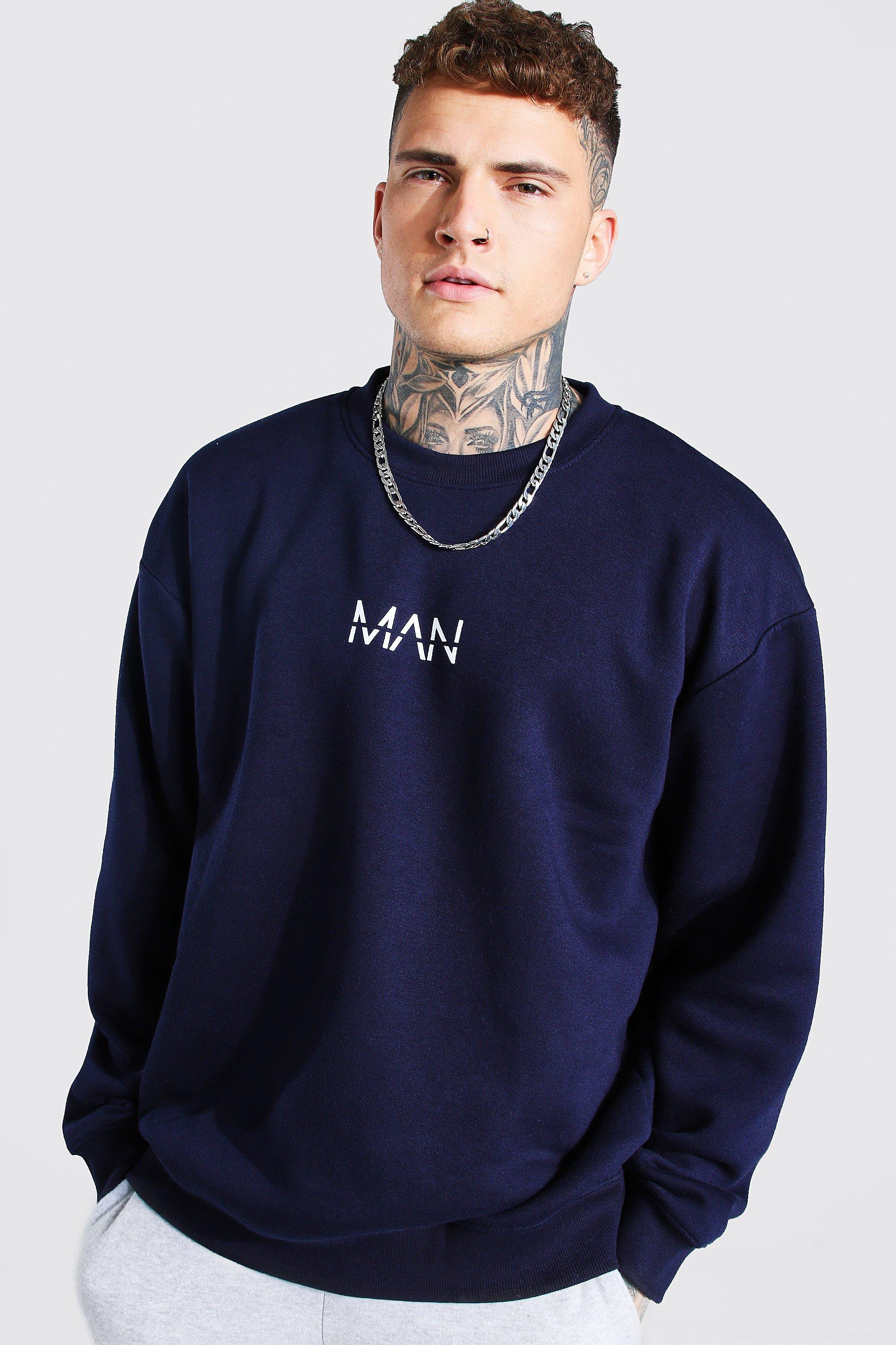 Oversized Original Man Sweatshirt boohooMAN USA