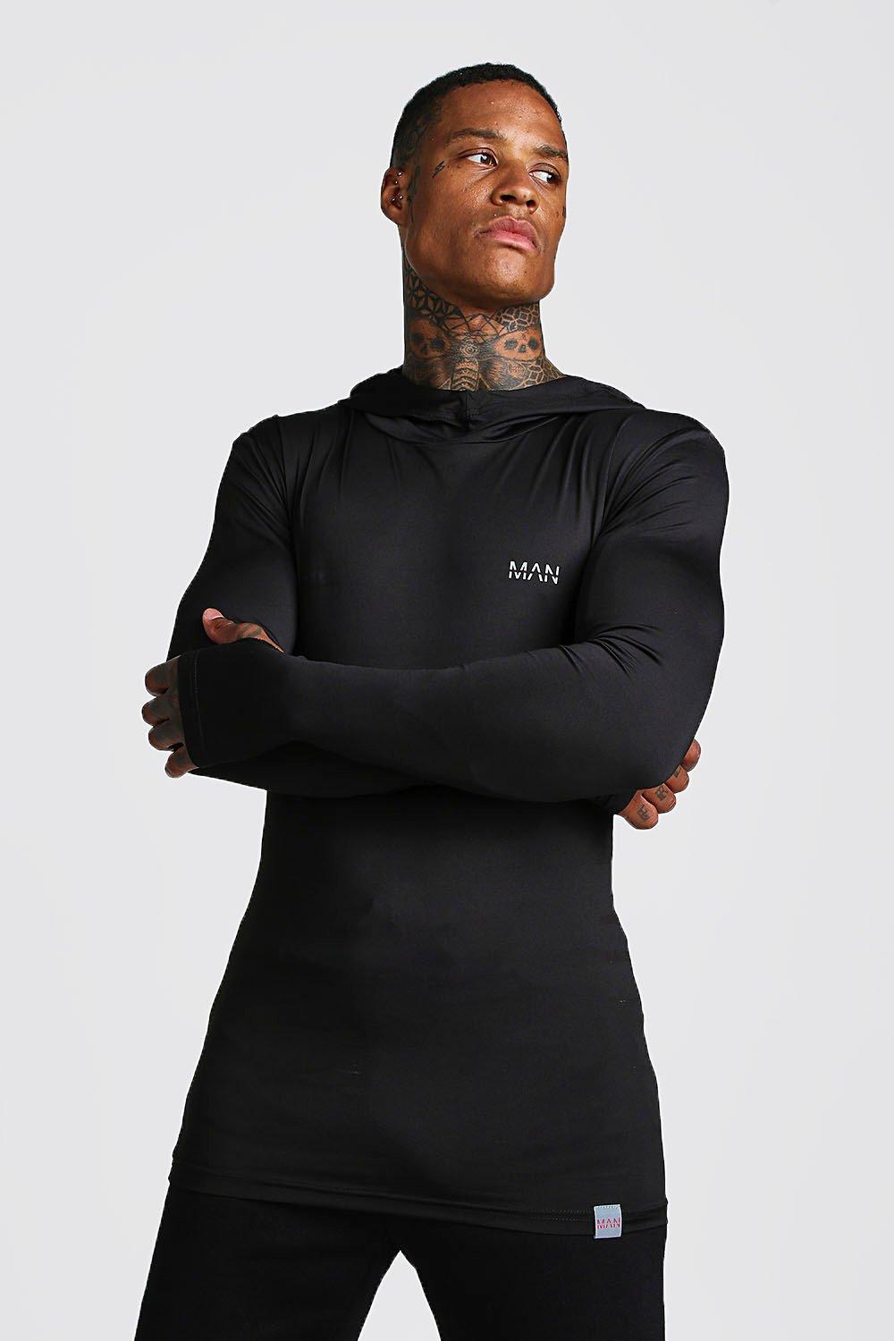 MAN Active Compression Hoodie boohooMAN UK