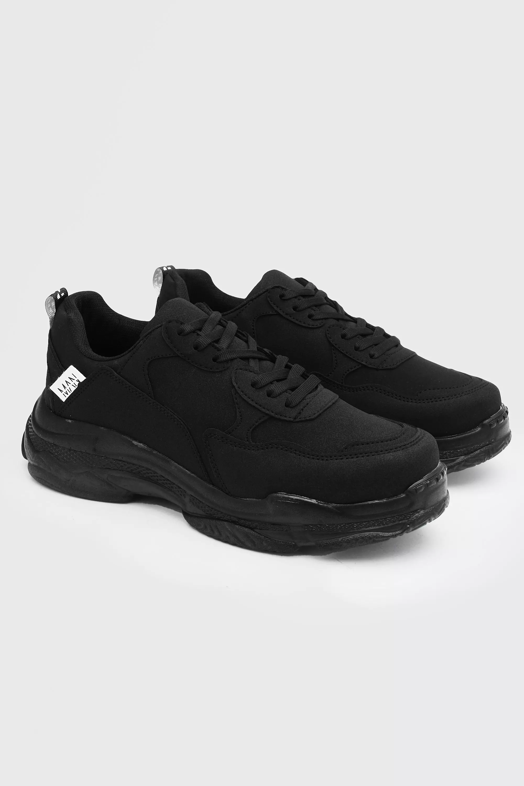 Boohooman chunky trainers in black hot sale