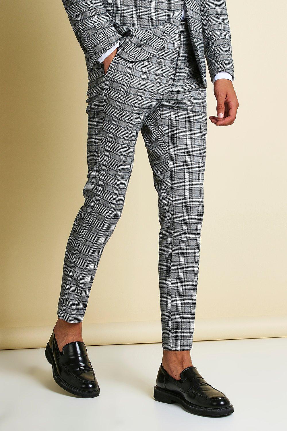 plaid cropped pants men