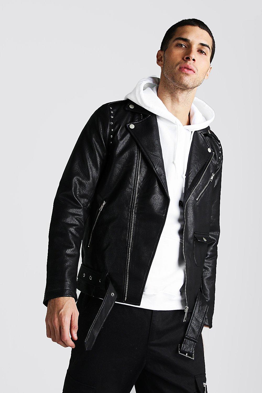 Boohooman on sale biker jacket