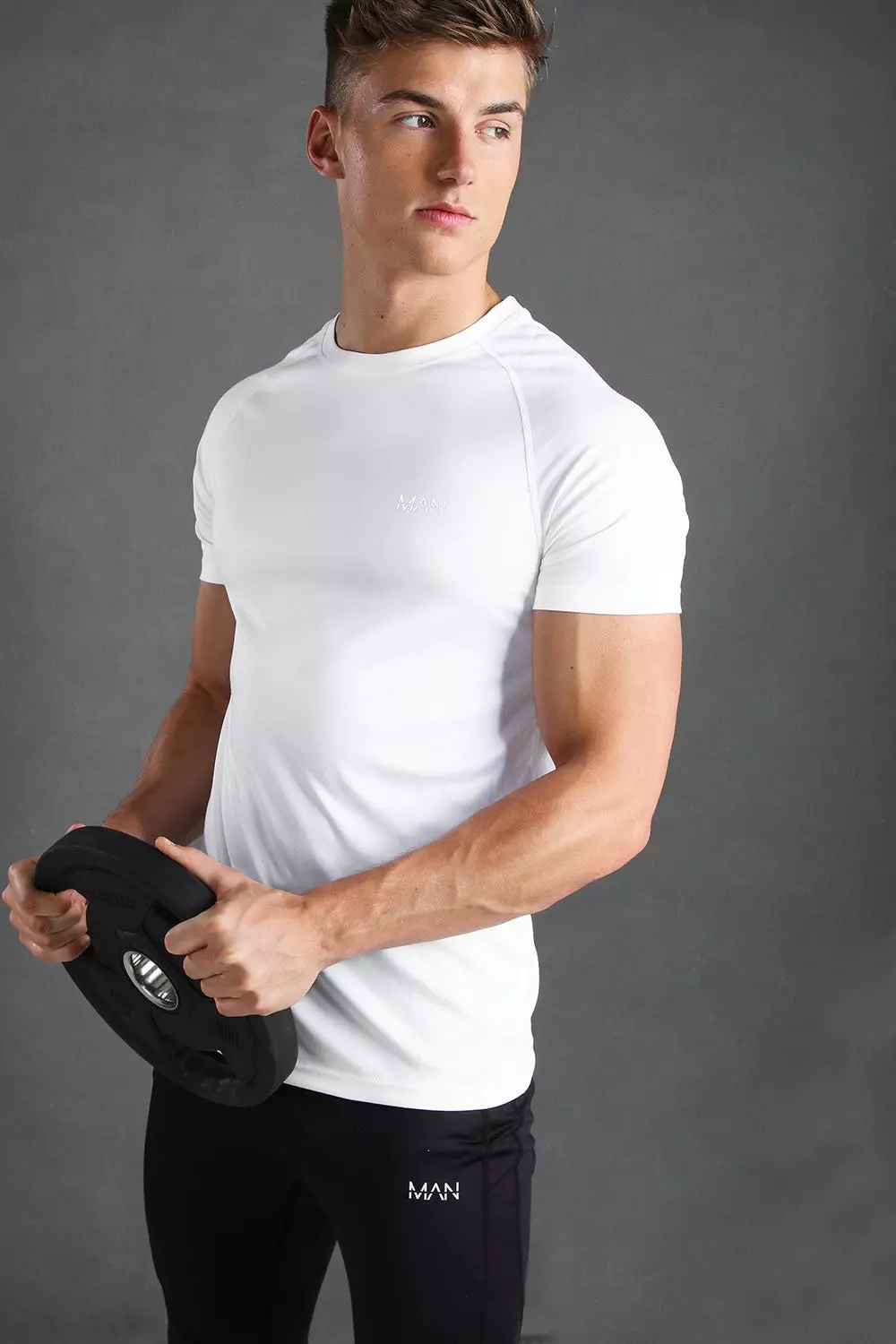 Man Active Gym Raglan T-Shirt White