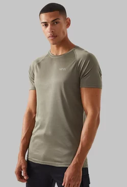 Khaki Man Active Gym Raglan T-Shirt