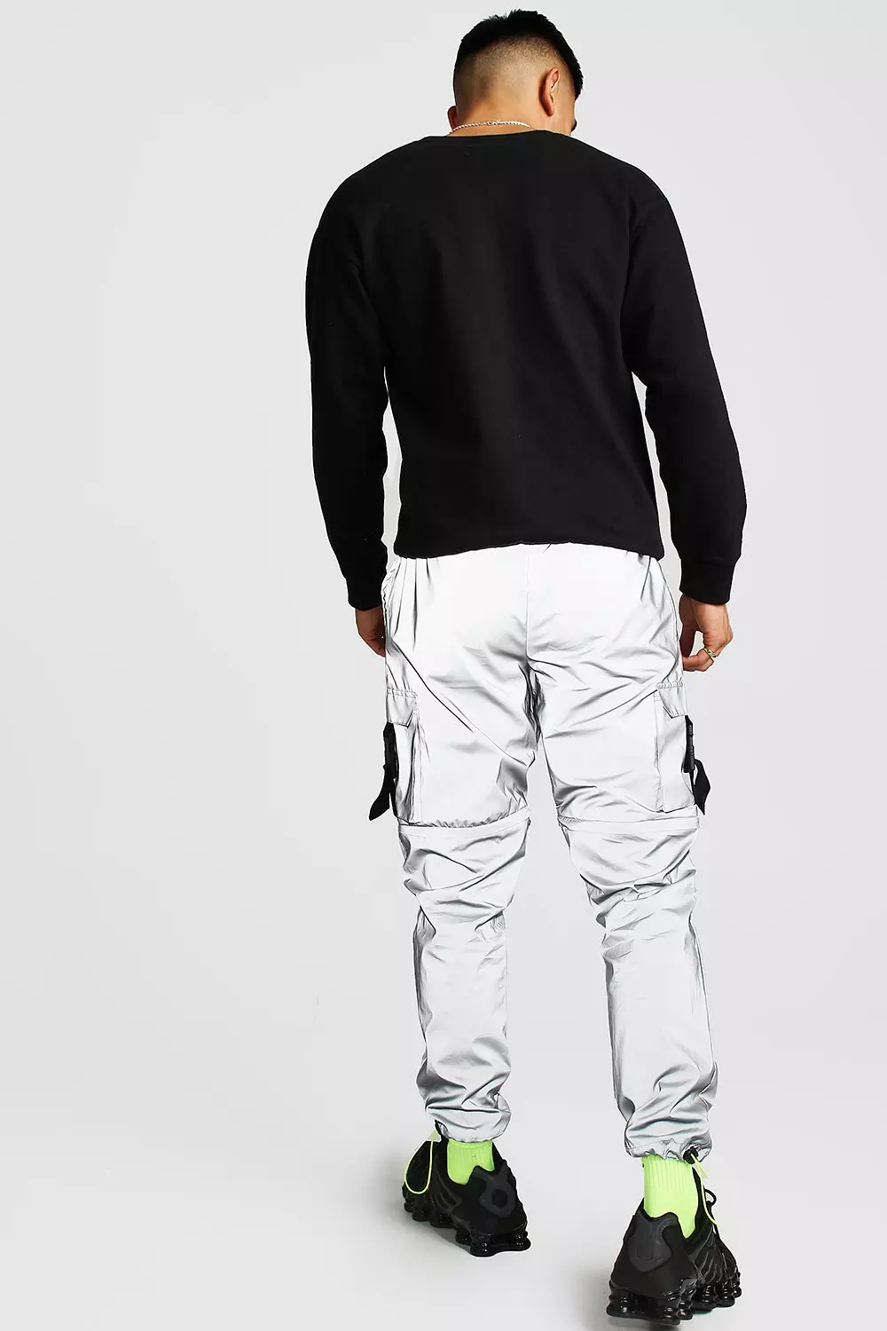 Boohooman reflective joggers hotsell