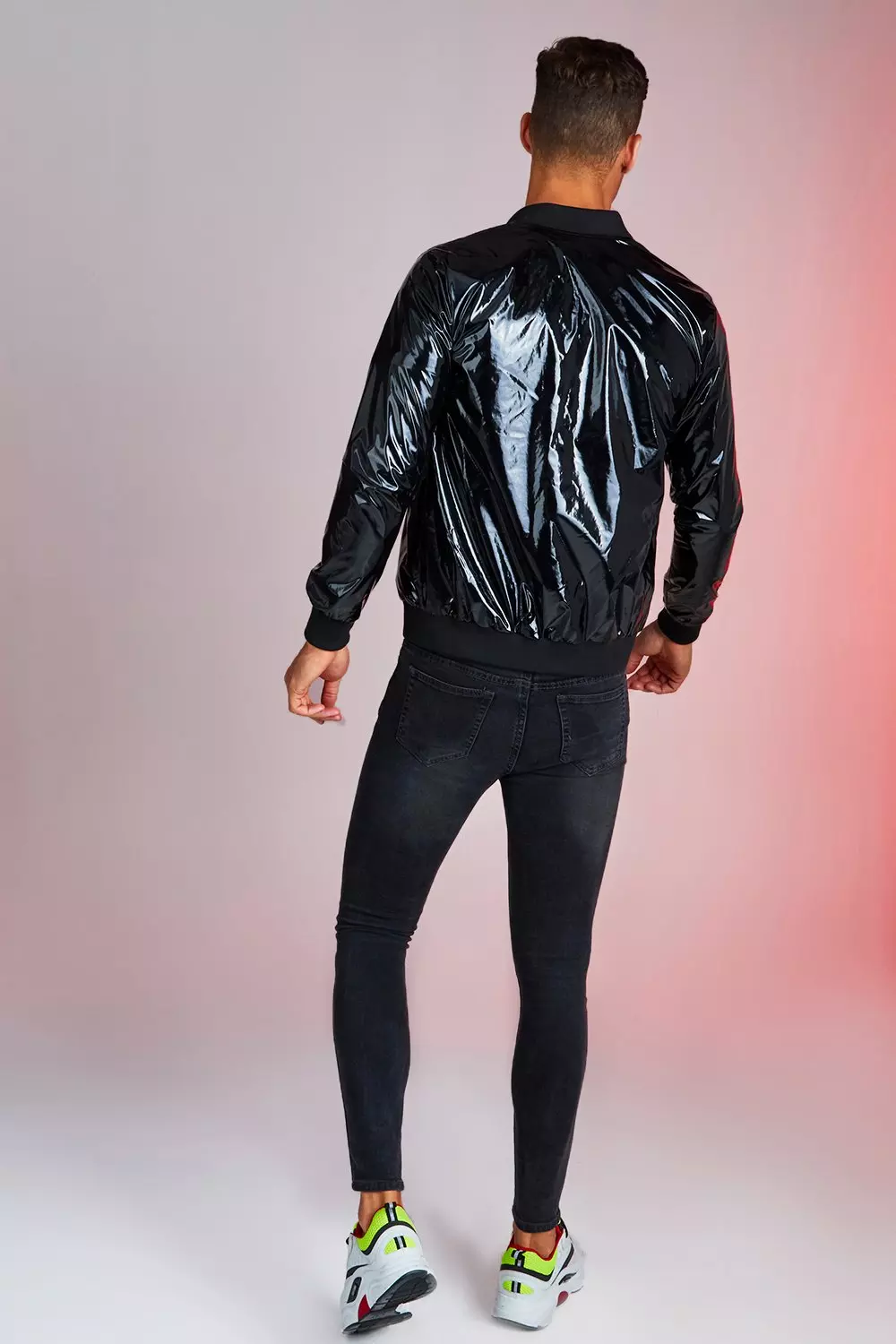 High Shine Bomber Jacket boohooMAN