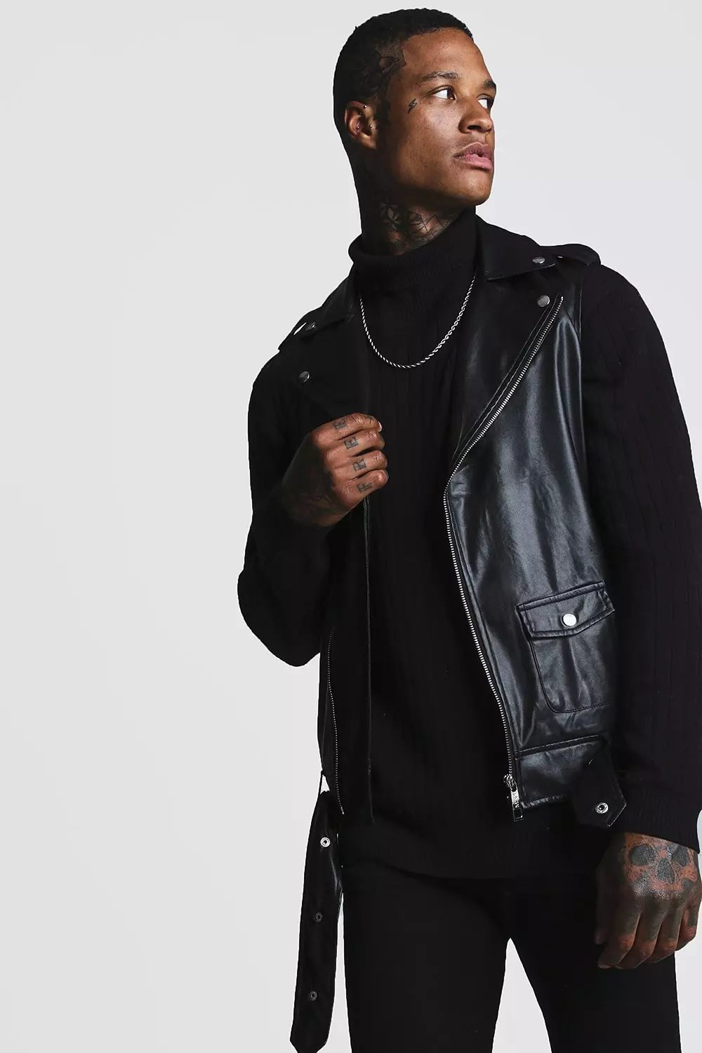 Men's sleeveless leather biker jacket best sale