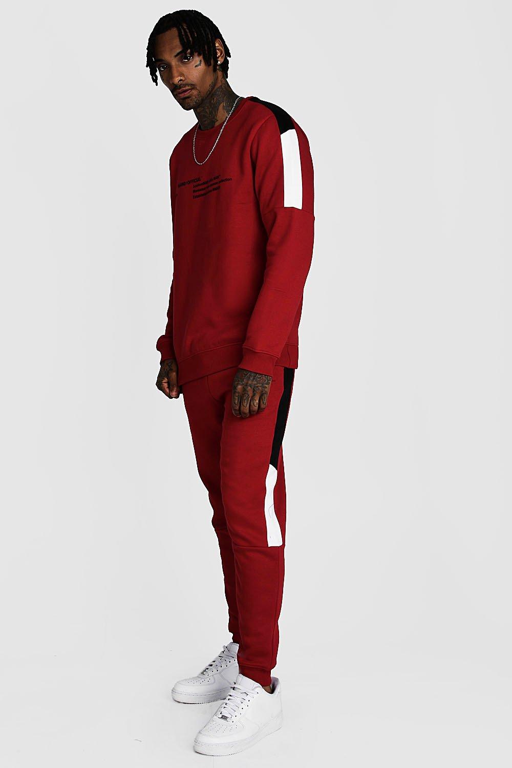 red colour tracksuit