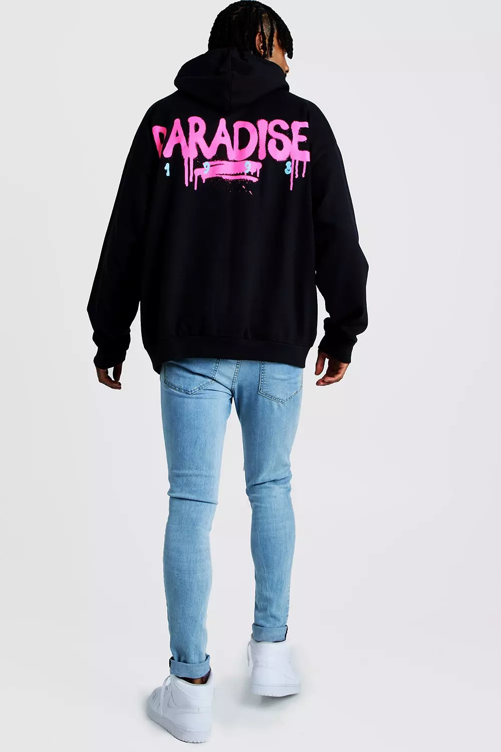 Oversized Paradise Back Front Print Hoodie boohooMAN USA