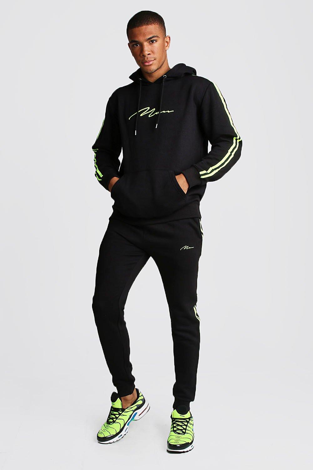 black and neon tracksuit