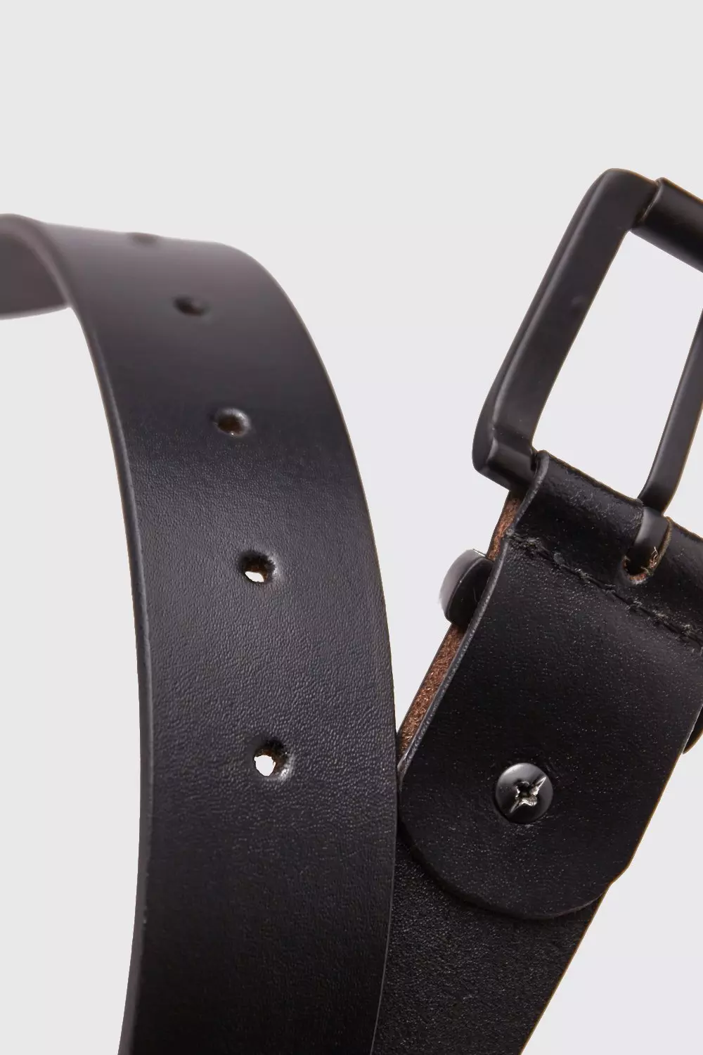 Real Leather Black Buckle Belt alternative image