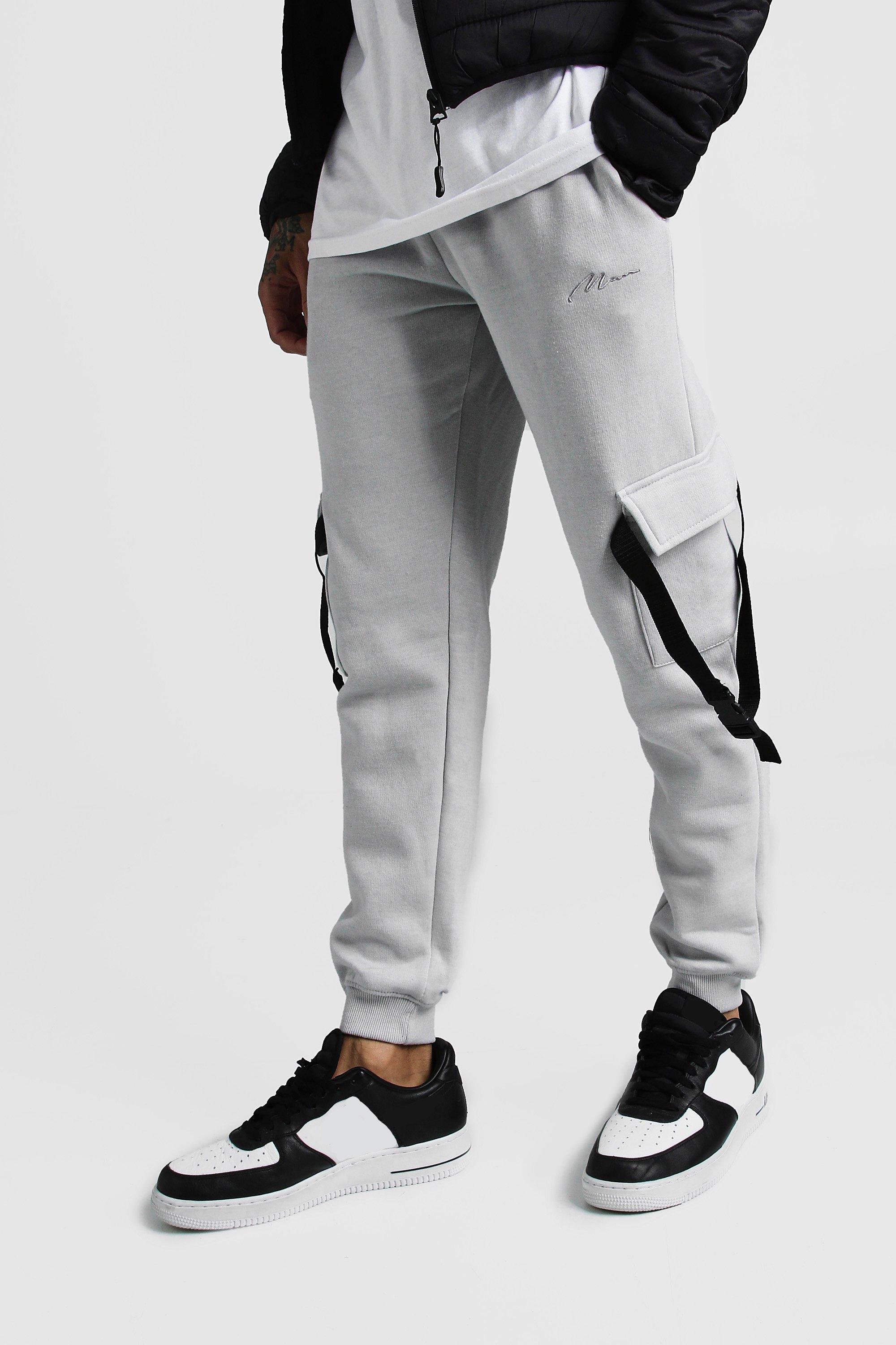 slim fit grey joggers