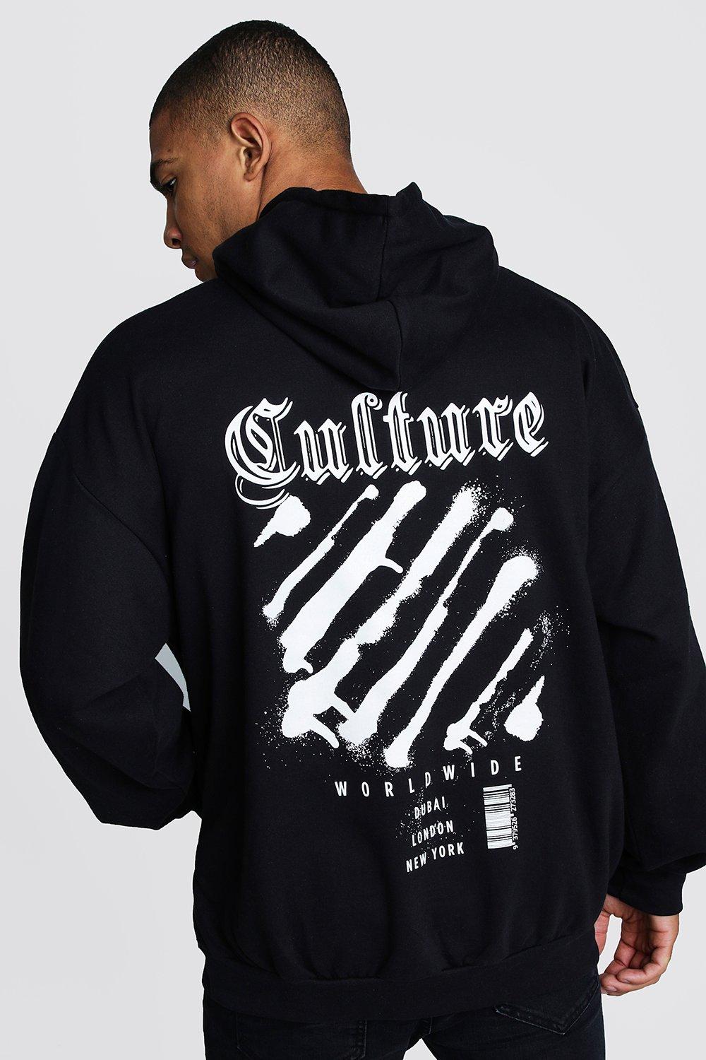 black hoodie with back print