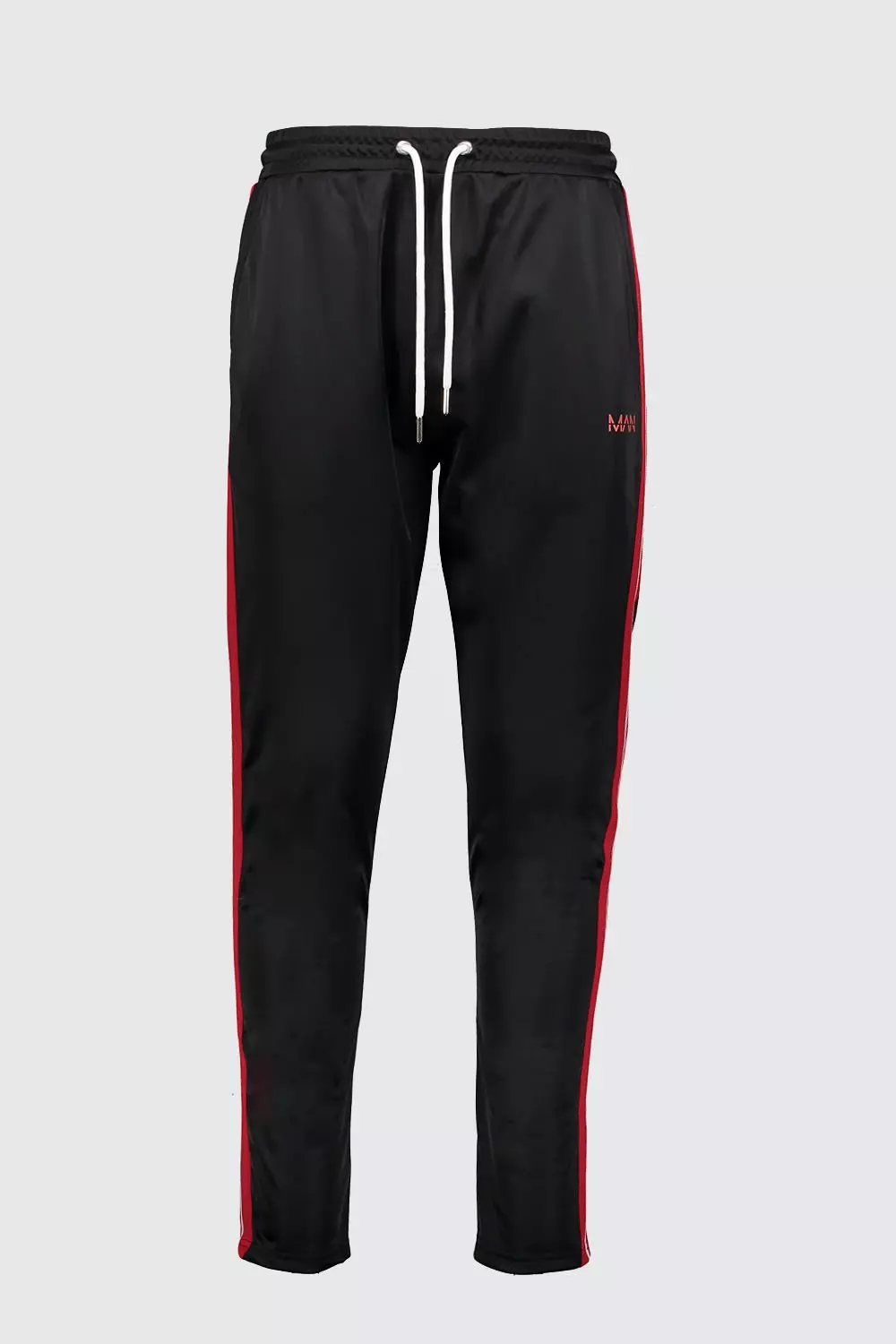 Original MAN Print Tricot Red Side Stripe Jogger boohooMAN USA