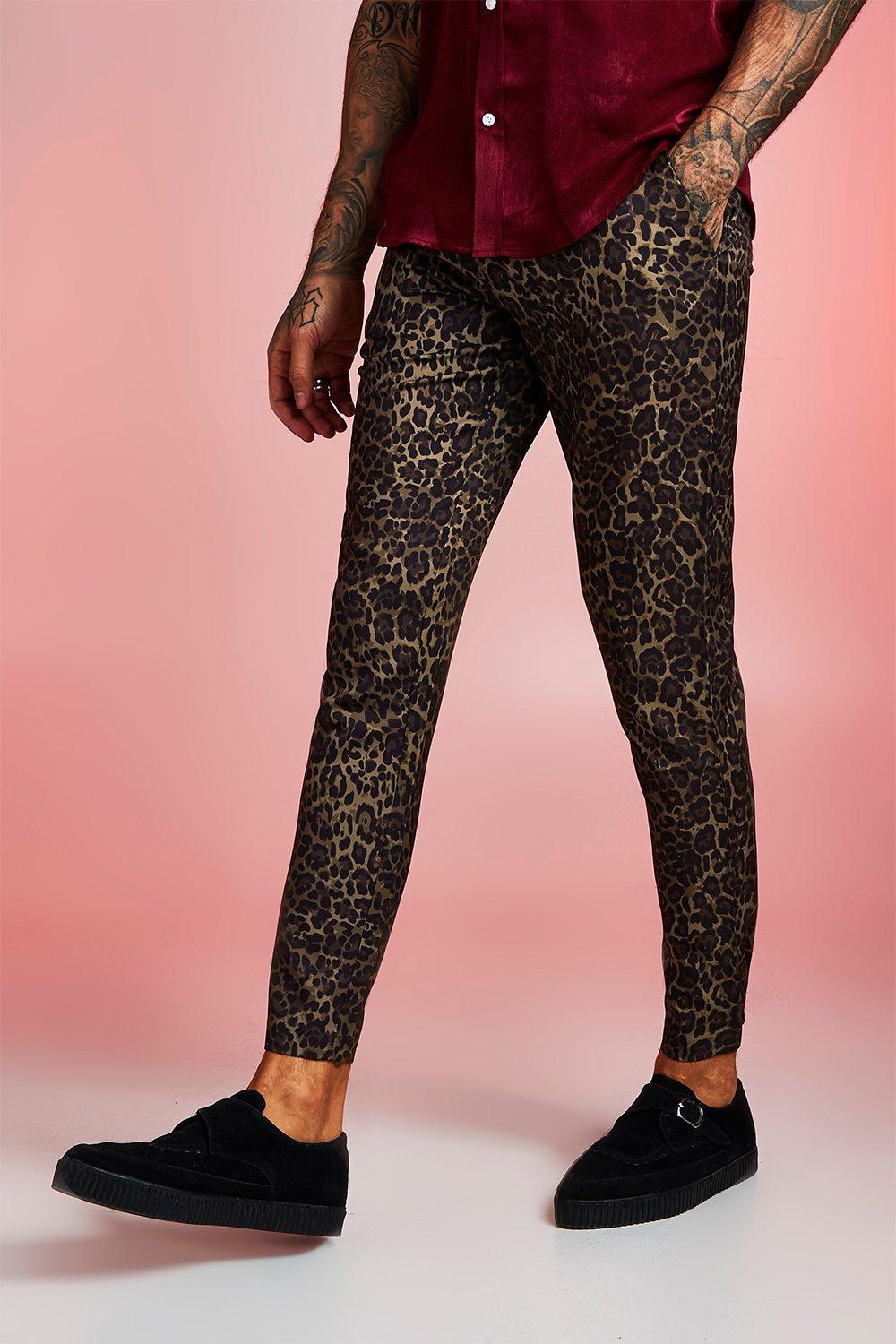 Leopard Print Trousers boohooMAN UK