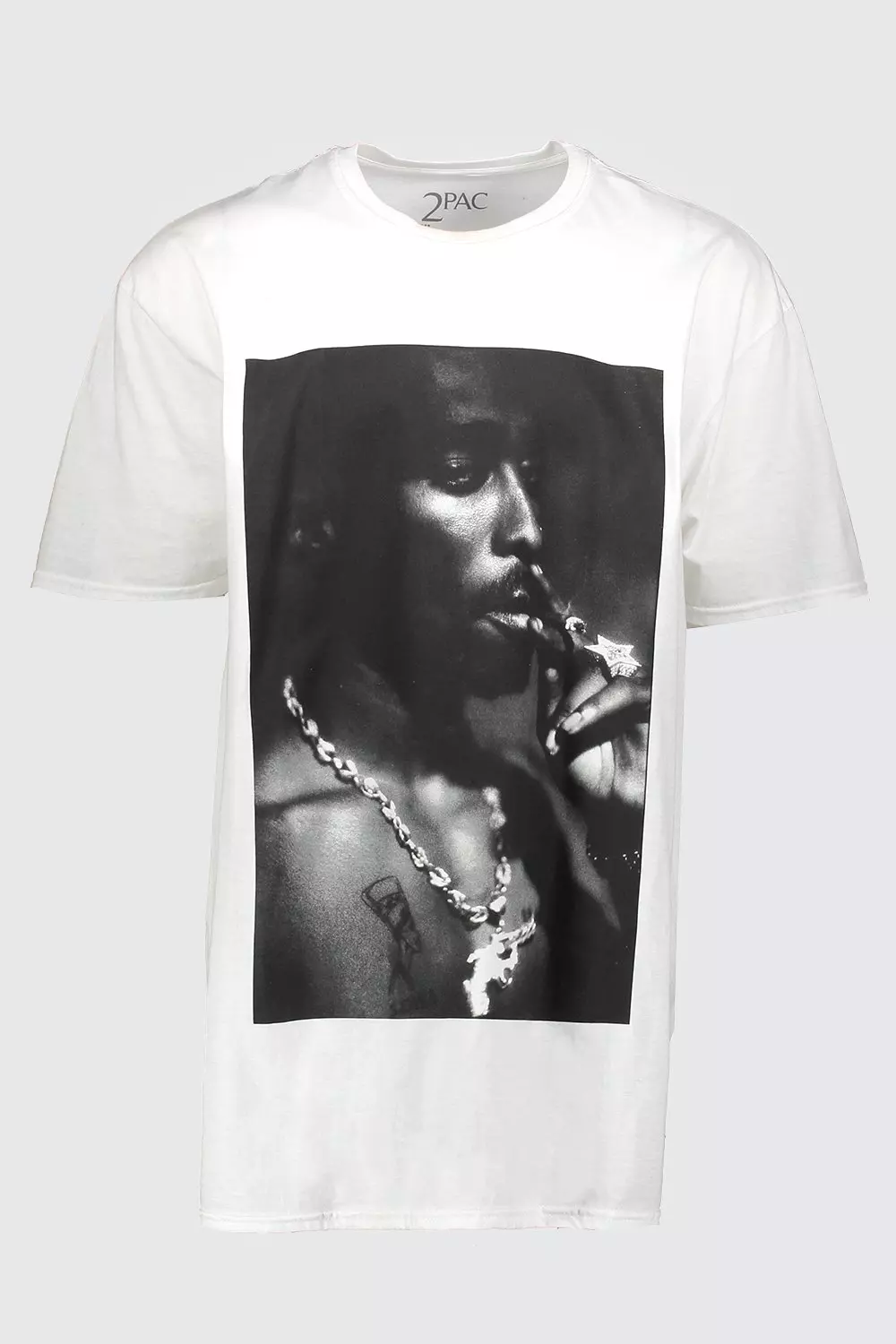 White Plus Size Tupac License T-Shirt alternative image