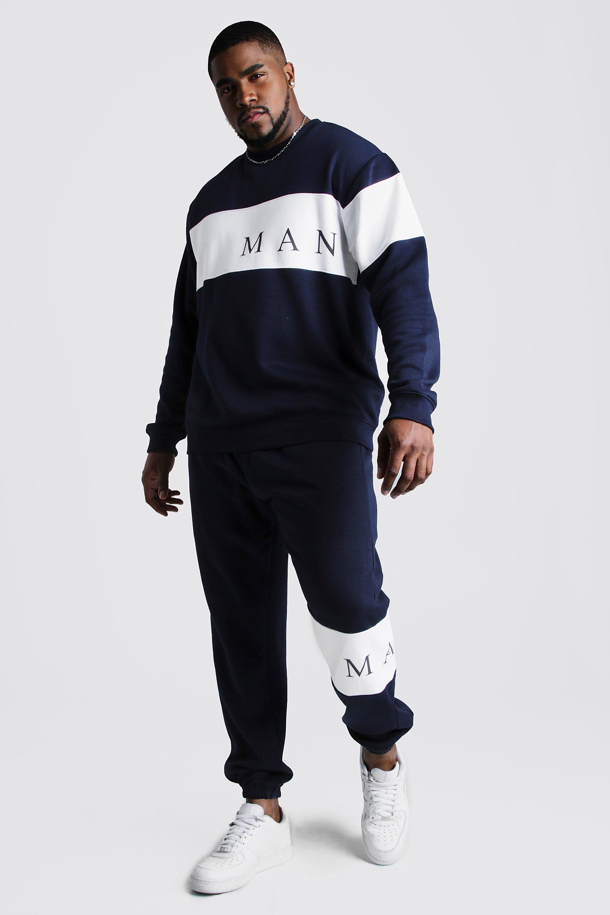 boohooman navy tracksuit