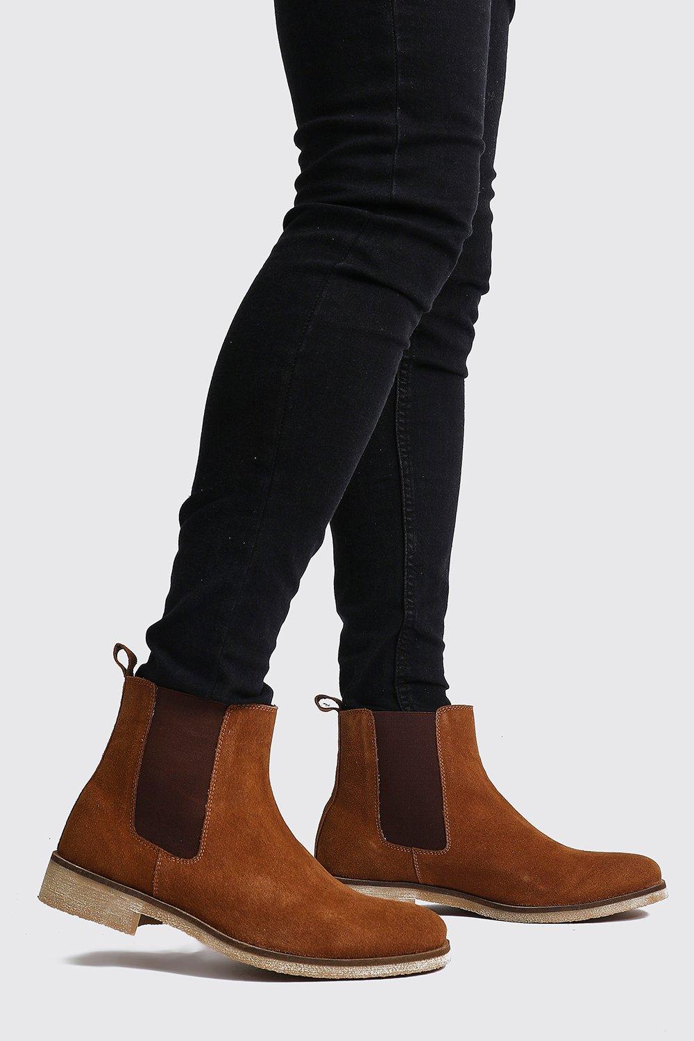 Real Suede Chelsea Boot | boohooMAN