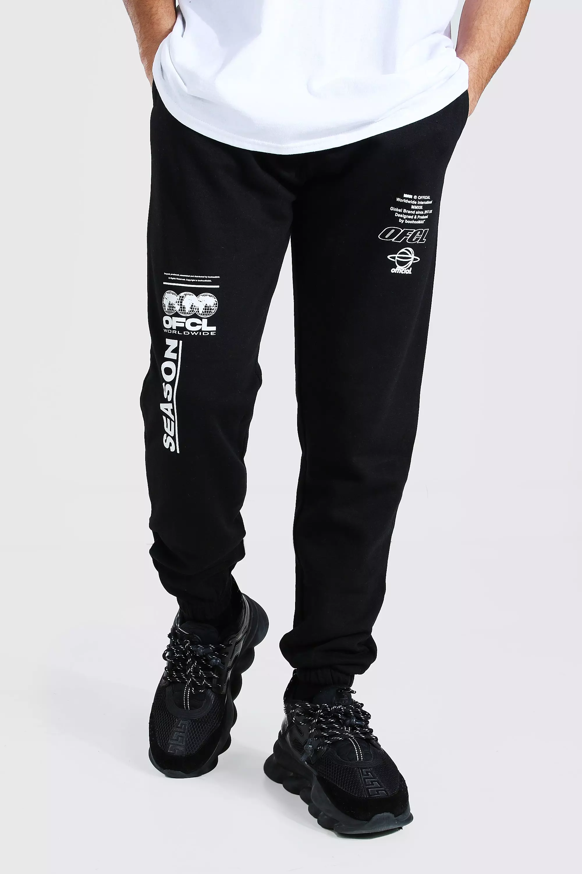 Graphic print joggers sale