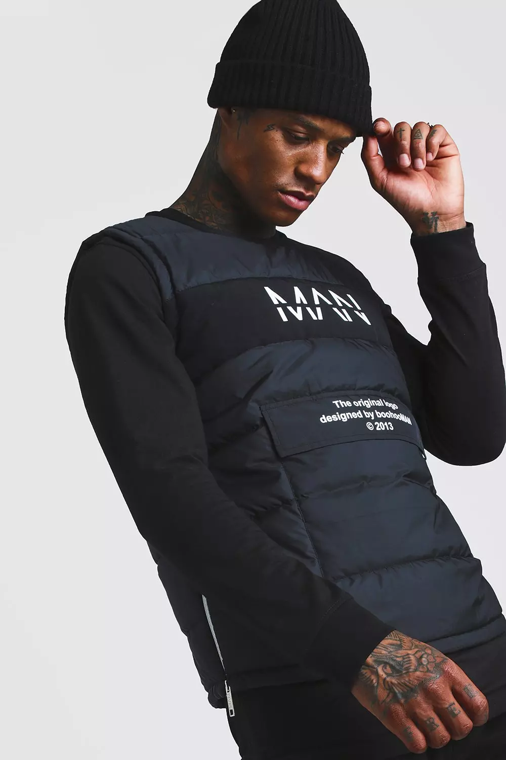 Boohooman utility vest clearance