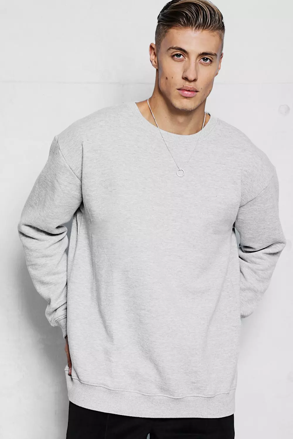 Fleece Oversized Sweatshirt boohooMAN UK