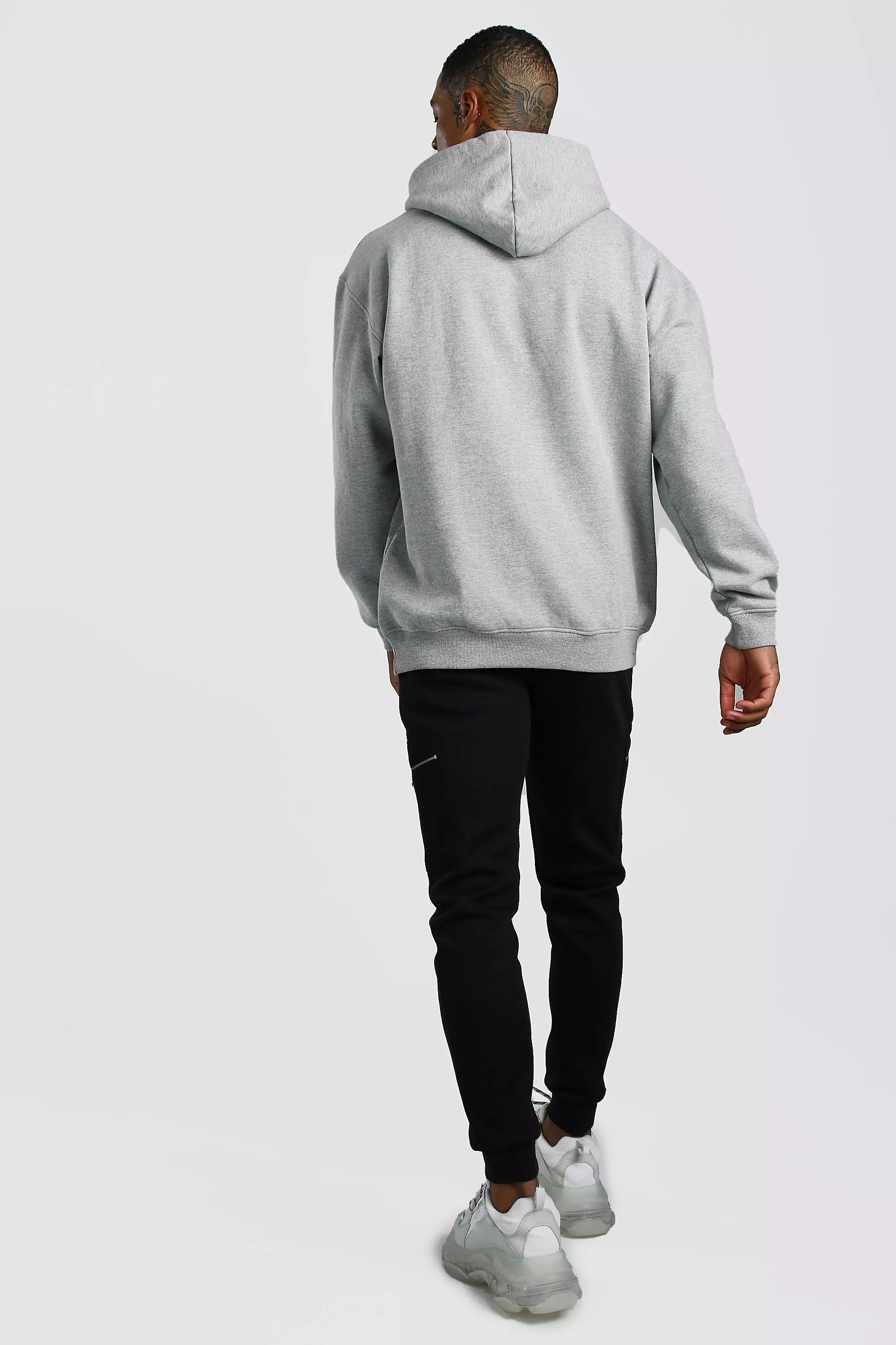 【SATIIIZ】Poise over big pocket sweatshirt Oversized Utility Pocket Hoodie | boohooMAN USA