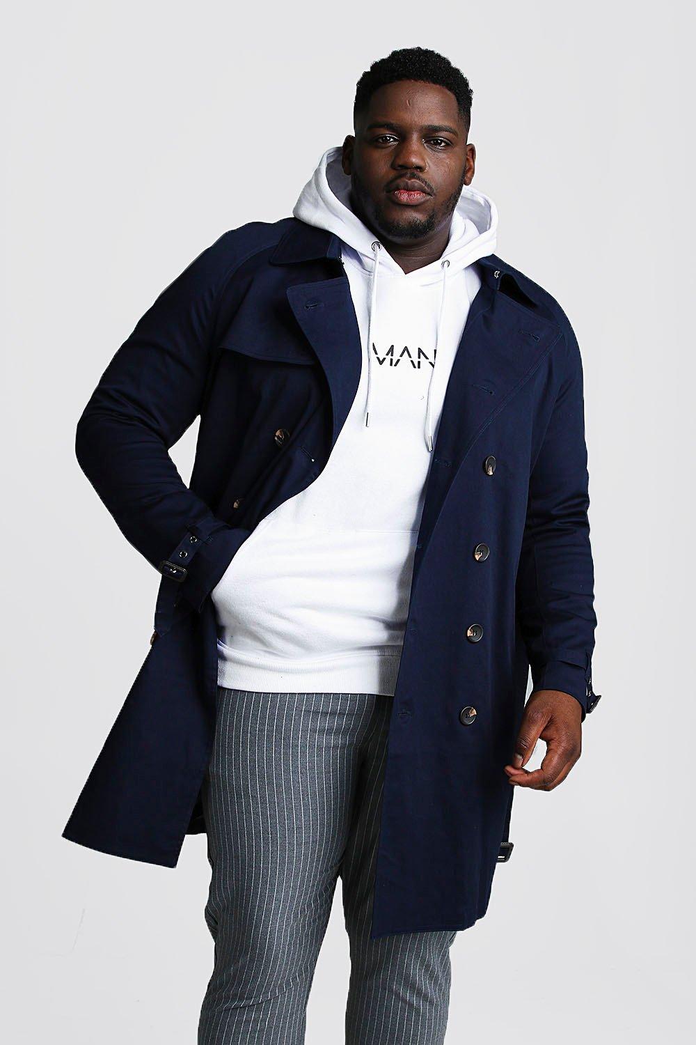 trench coat over hoodie