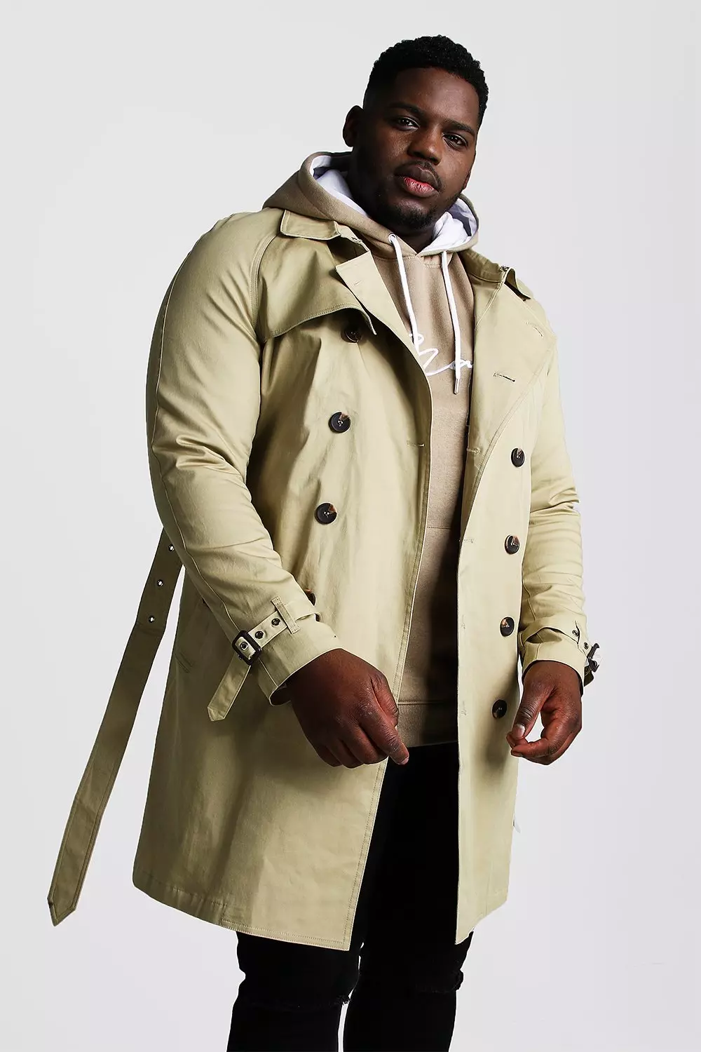 Plus size long trench coat hotsell