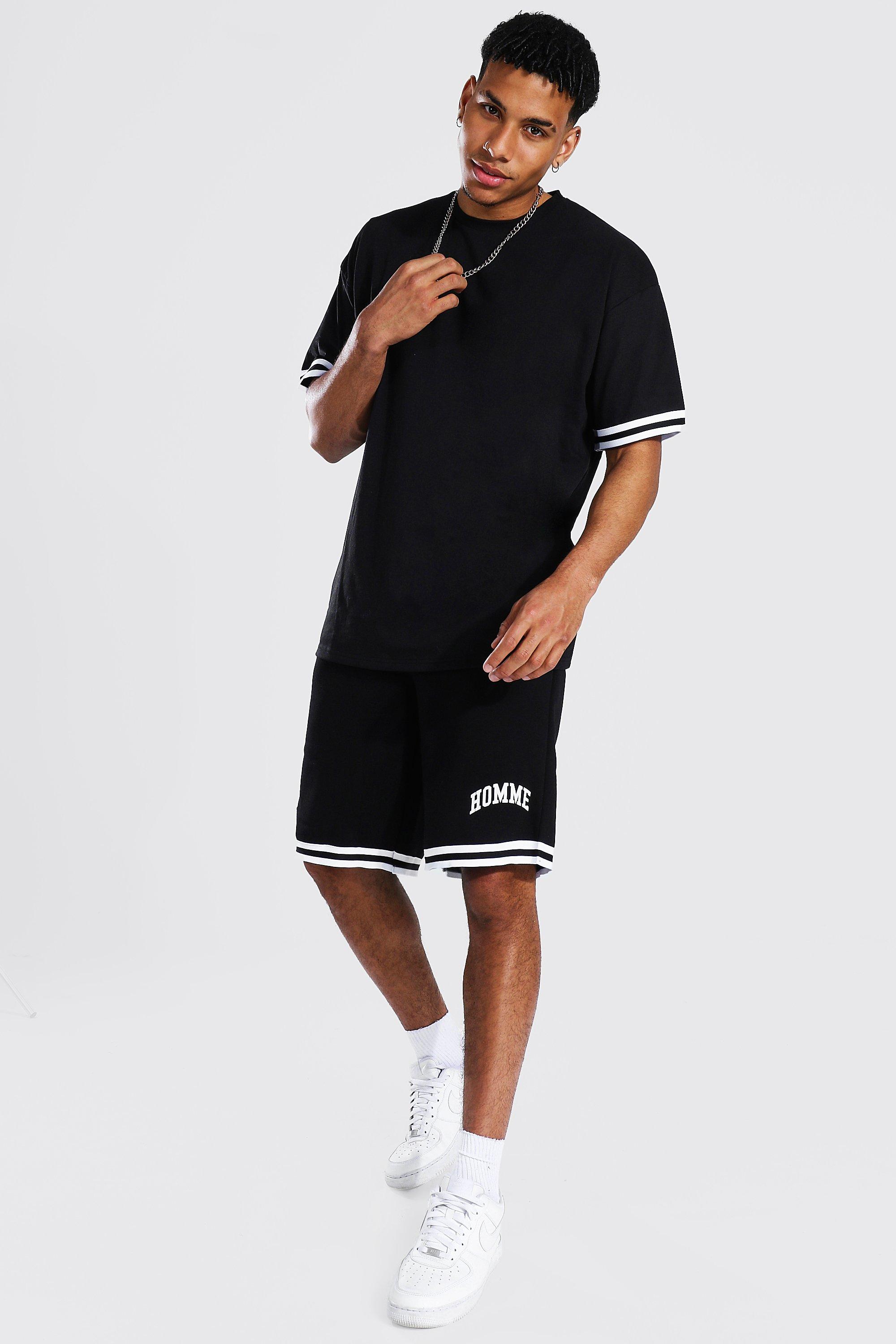 boohooMAN Oversized Official Baseball Polo and Short Set