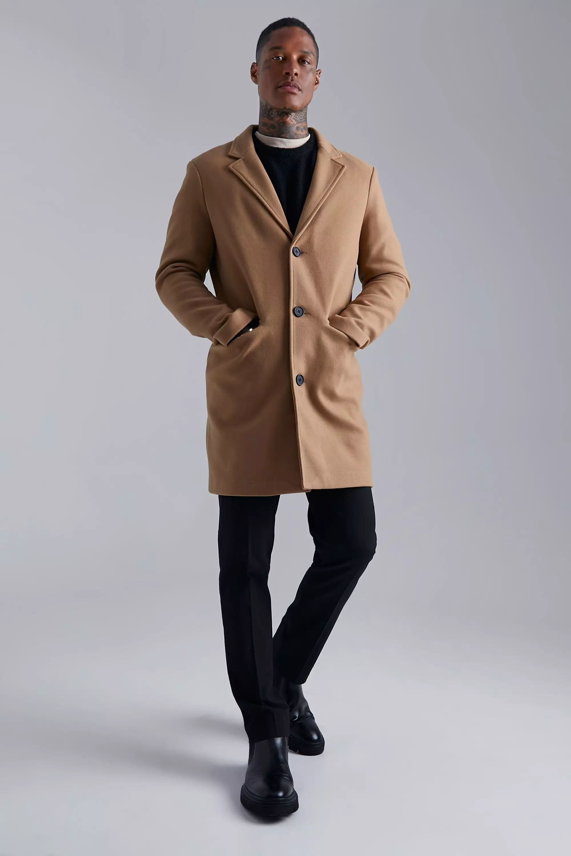 Single breasted wool overcoat on sale