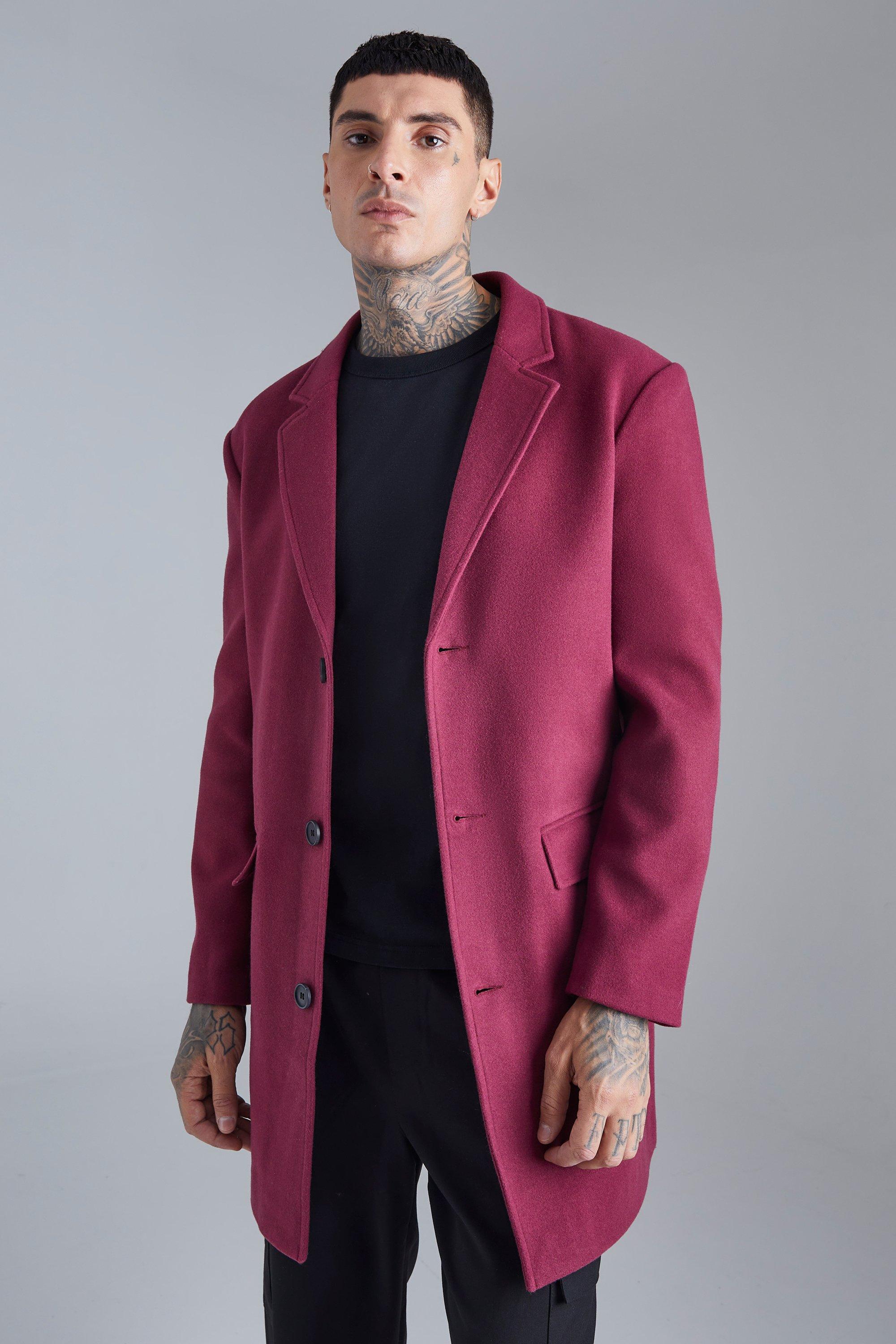 Single Breasted Wool Mix Overcoat boohooMAN IE