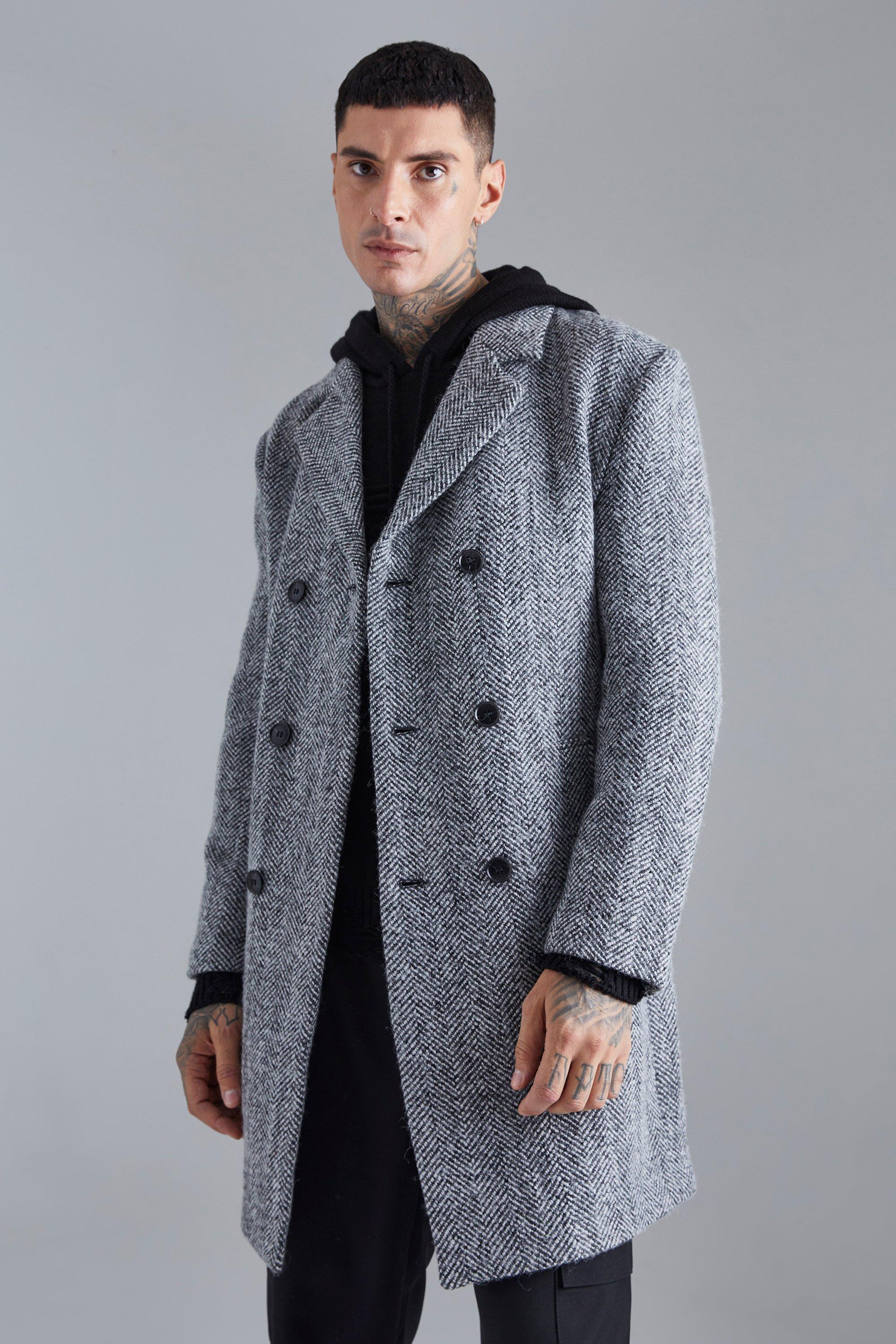 Gray wool 2024 overcoat mens