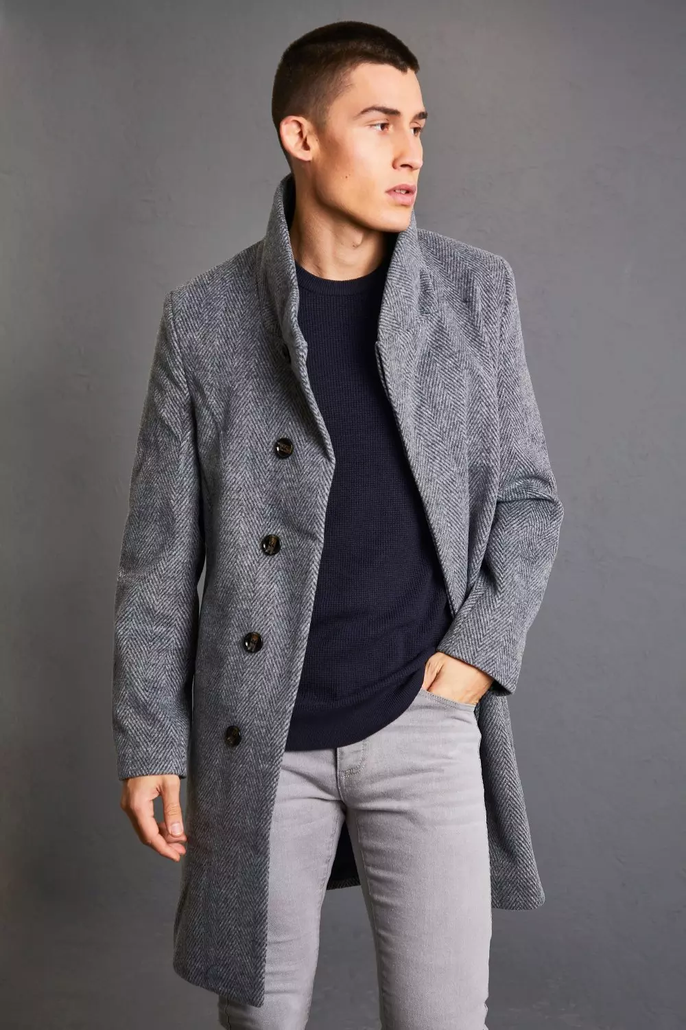 Mens herringbone topcoat hotsell