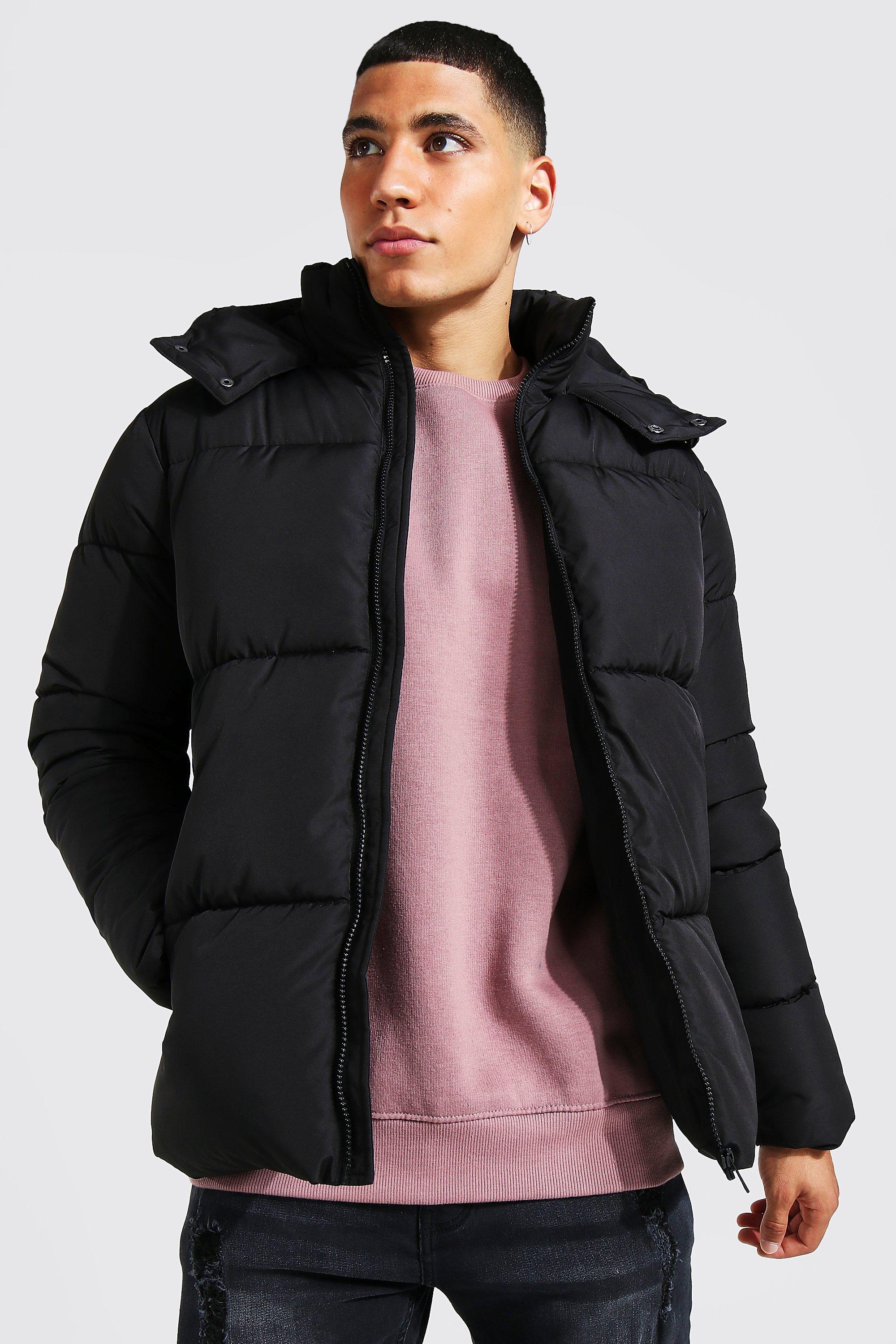 Boohooman black puffer store jacket