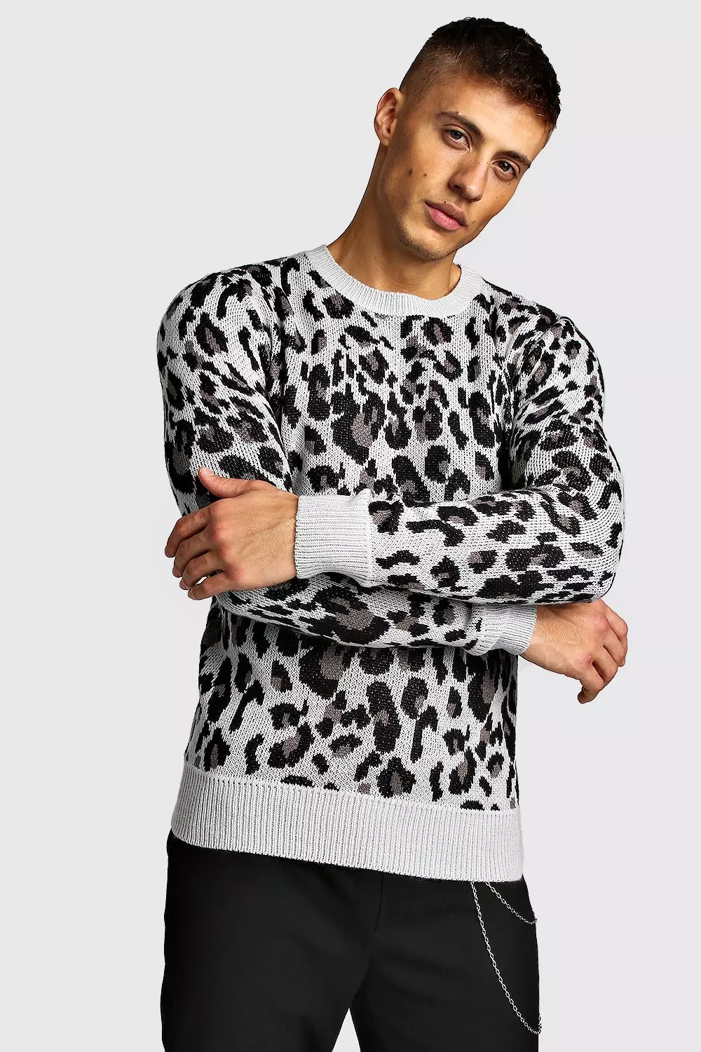 Animal print sweater mens best sale