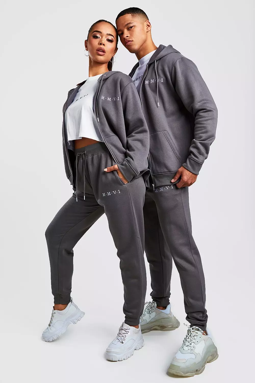 Cropped zip hoodie and jogger set hotsell