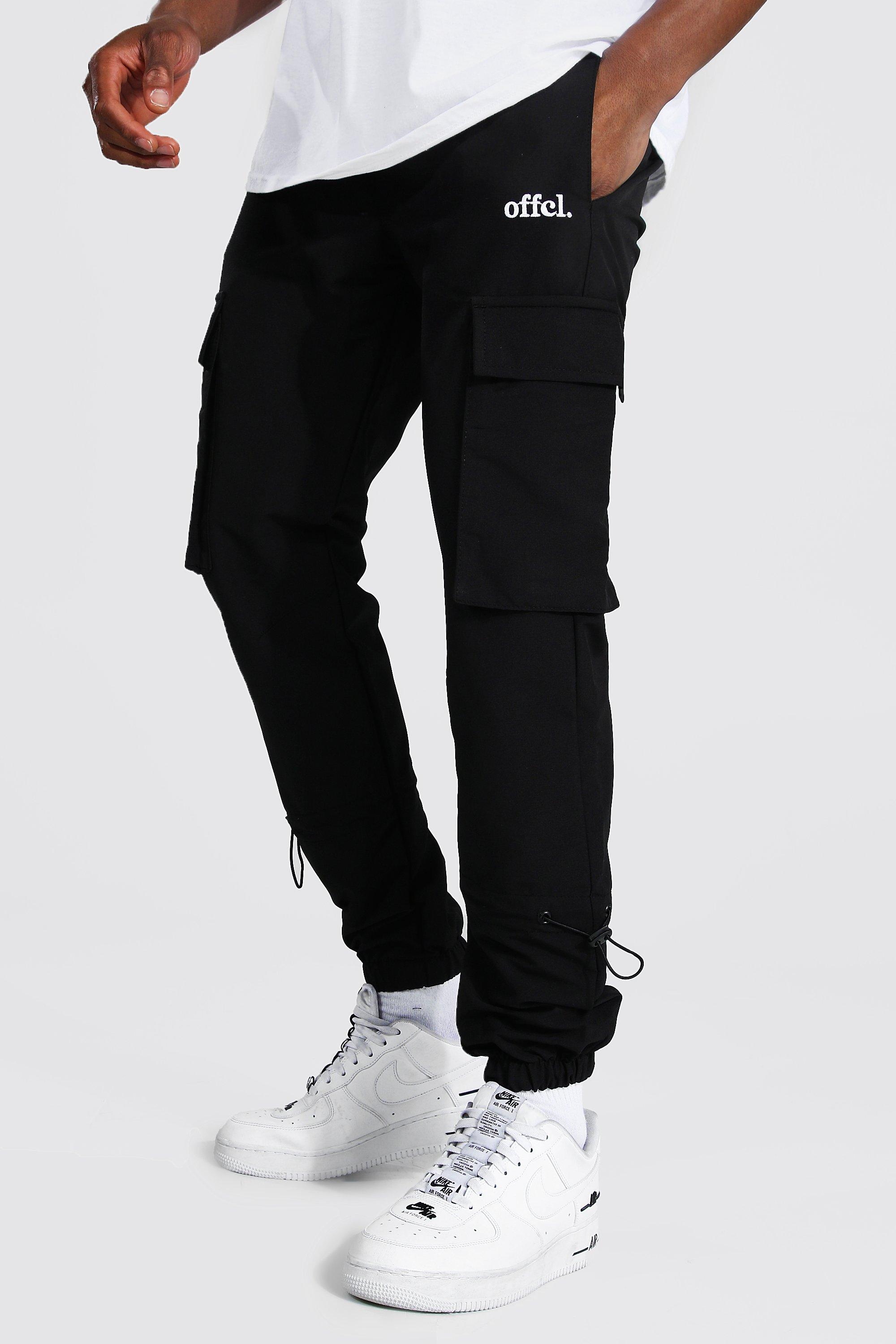 Boohooman shell buckle online joggers