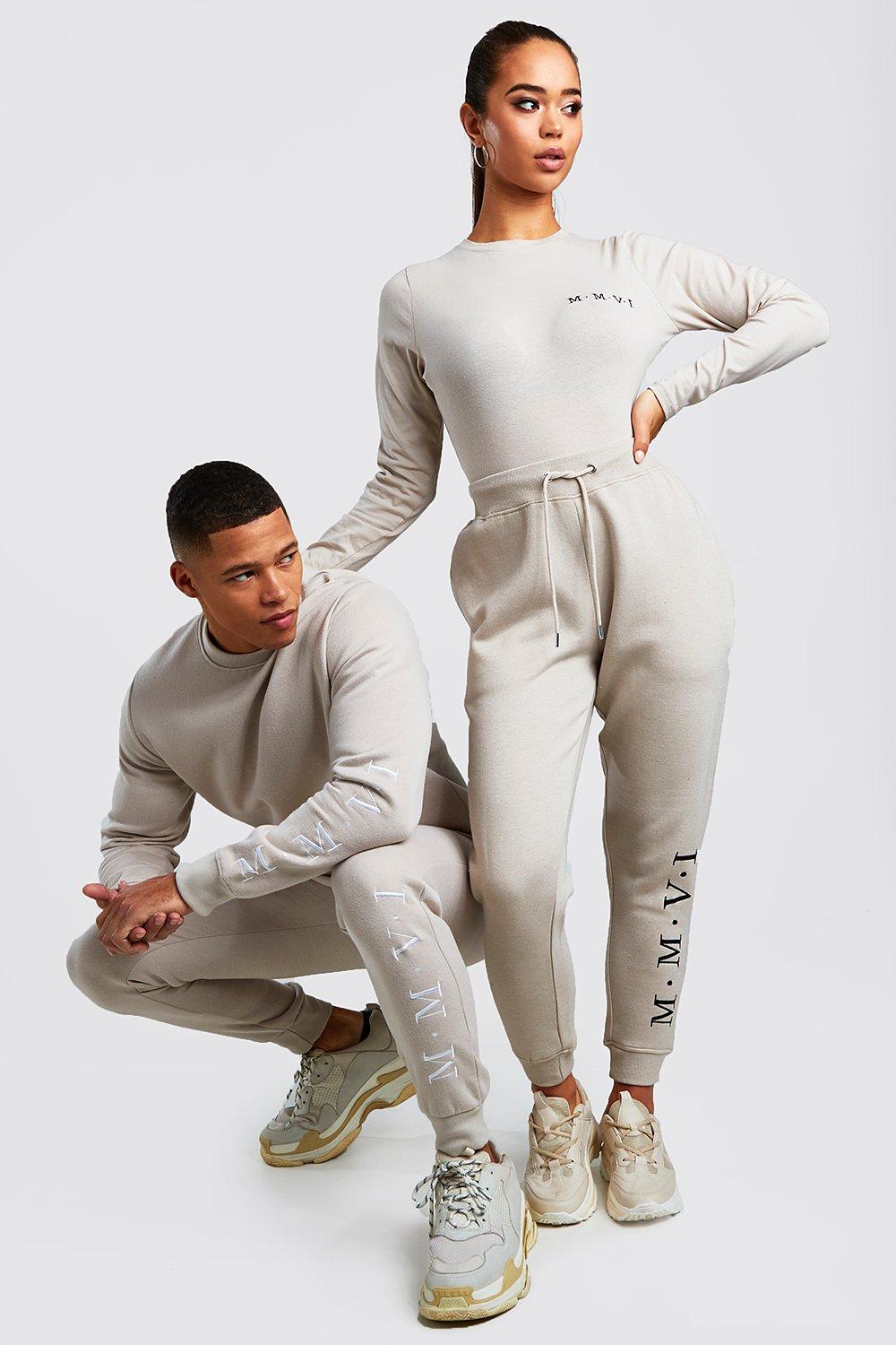 boohooman beige tracksuit