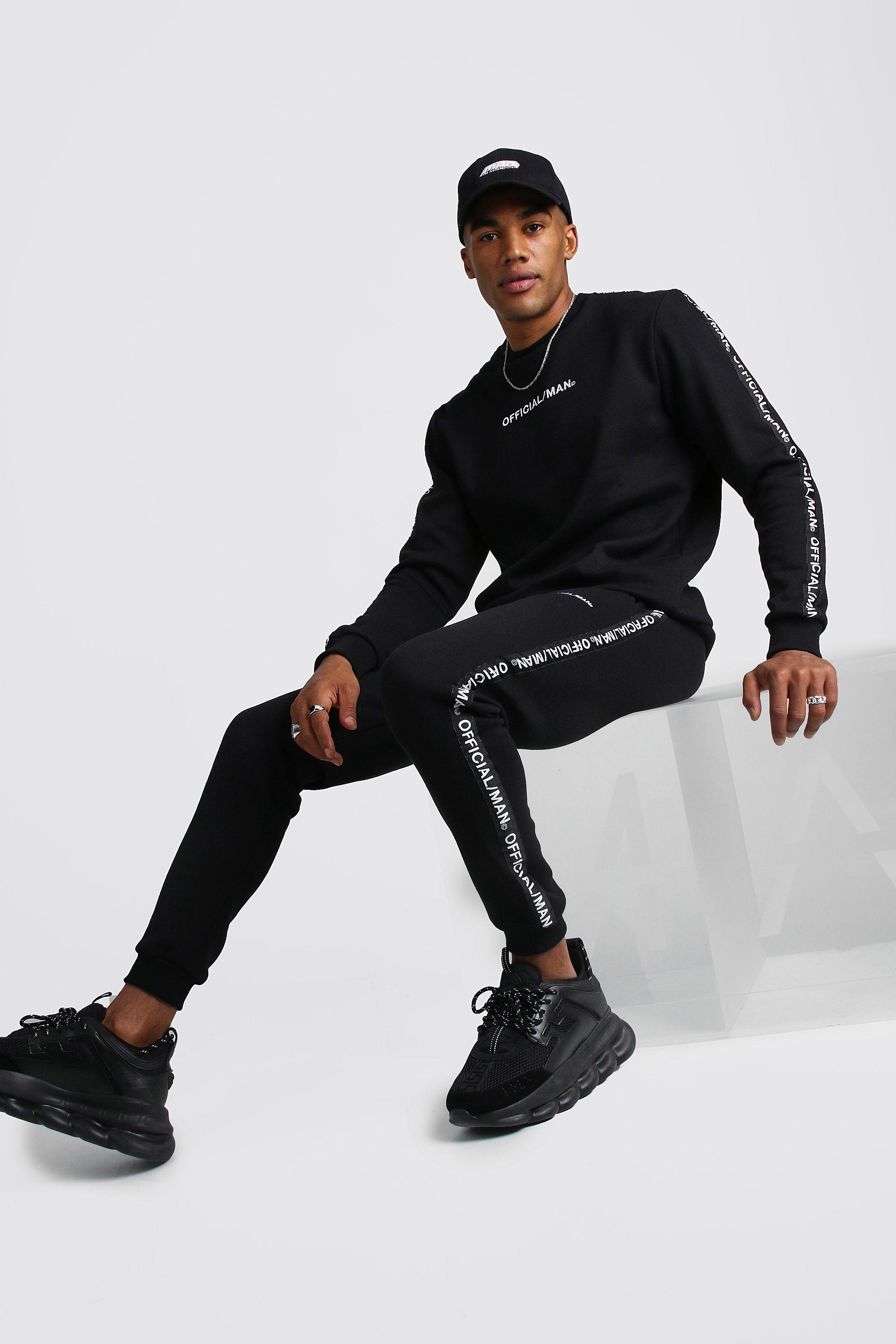 boohooman tracksuit black