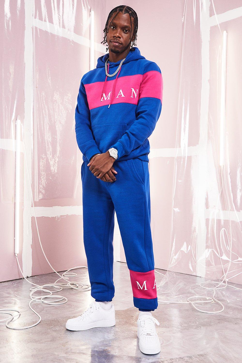 boohooman blue tracksuit