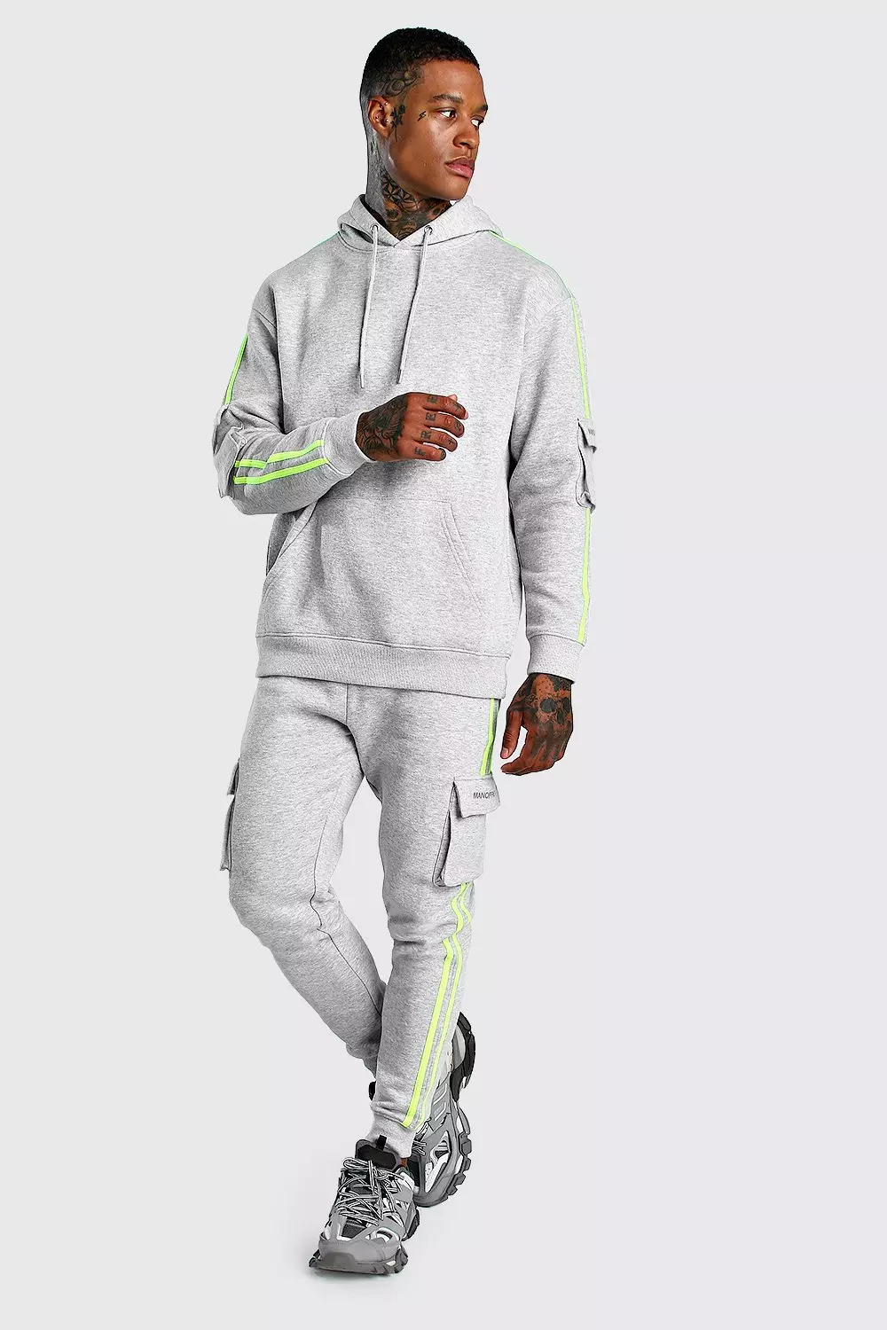 Boohooman reflective joggers sale