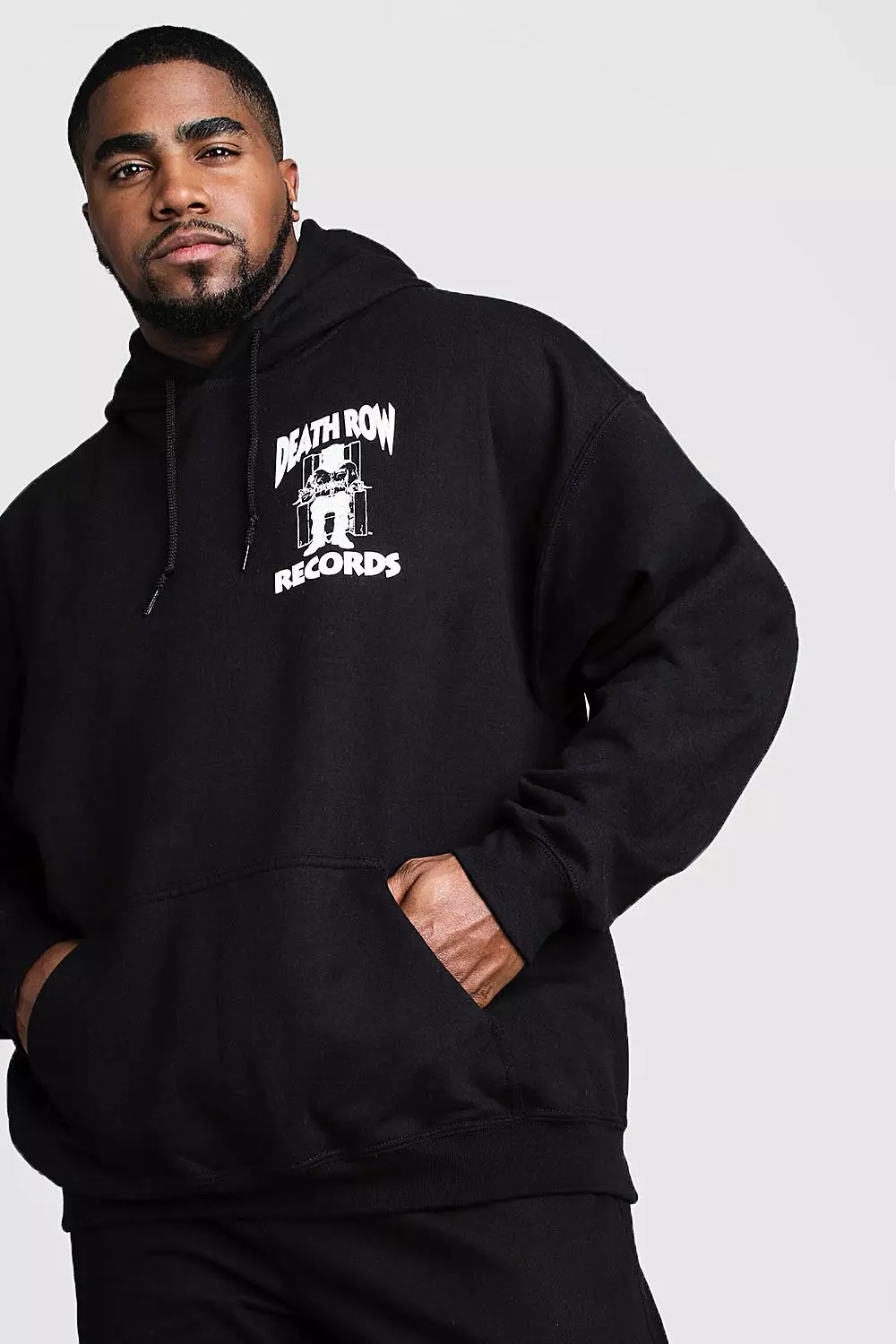 Plus Size Death Row Records License Hoodie boohooMAN IE