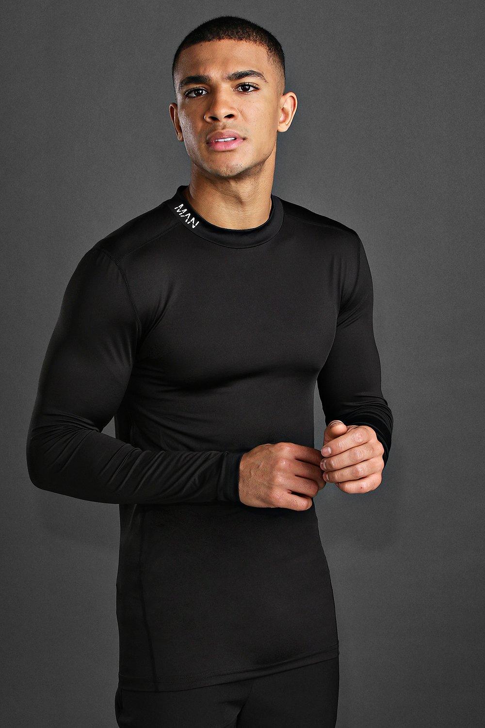 Man Active Gym Compression Long Sleeve Tee | boohooMAN UK