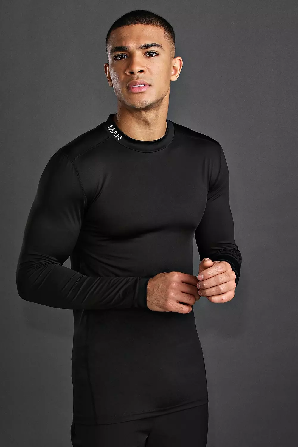 T-Shirt A Maniche Lunghe Contenitiva Man Active Gym, Nero immagine alternativa